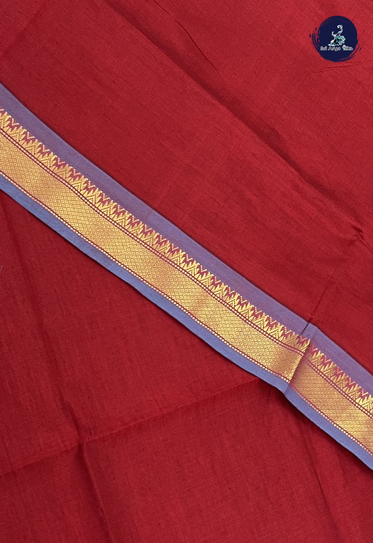 Maroon Kanchi Semi Silk Cotton Saree With Plain Pattern