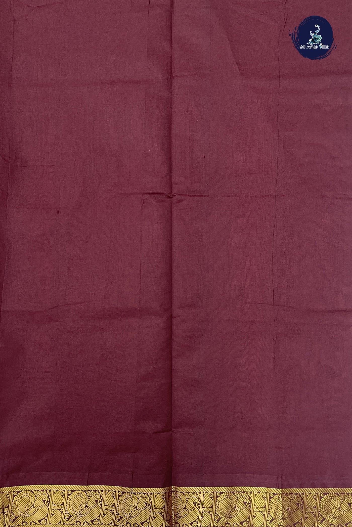 Dusty Pink Kanchi Semi Silk Cotton Saree With Plain Pattern