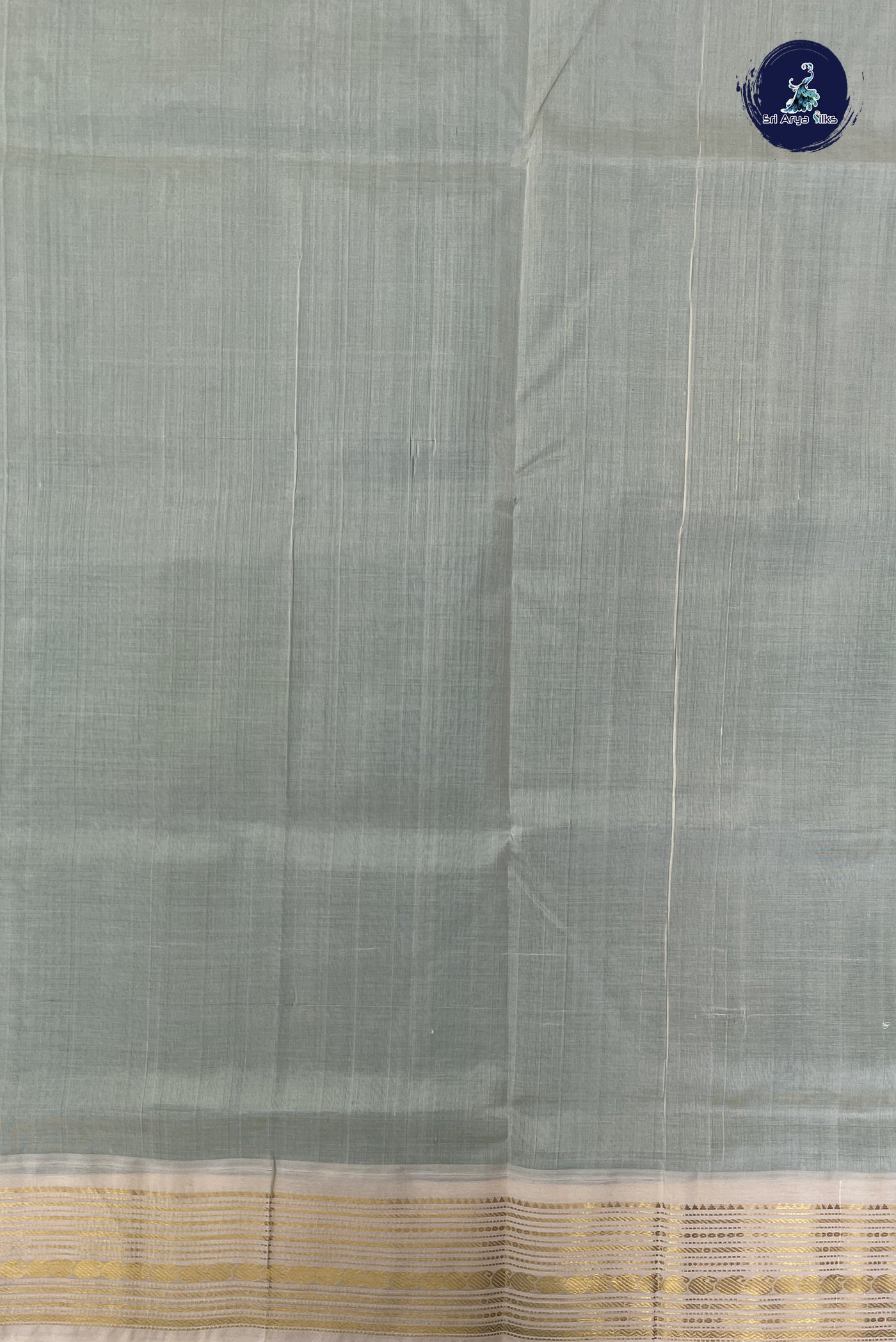 Green Korvai Contrast Silk Saree With Plain Pattern