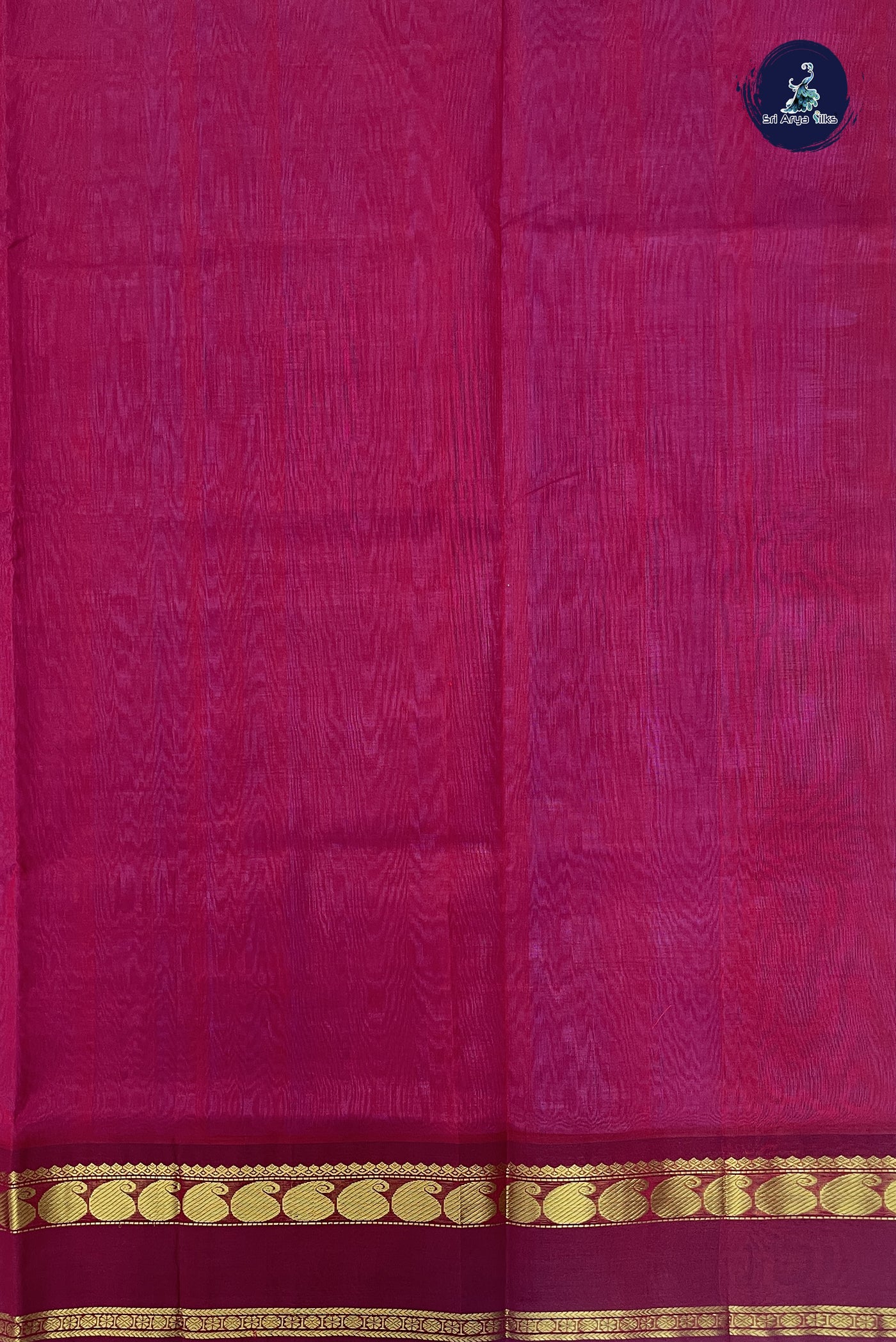 Lavender Korvai Contrast Silk Saree With Plain Pattern
