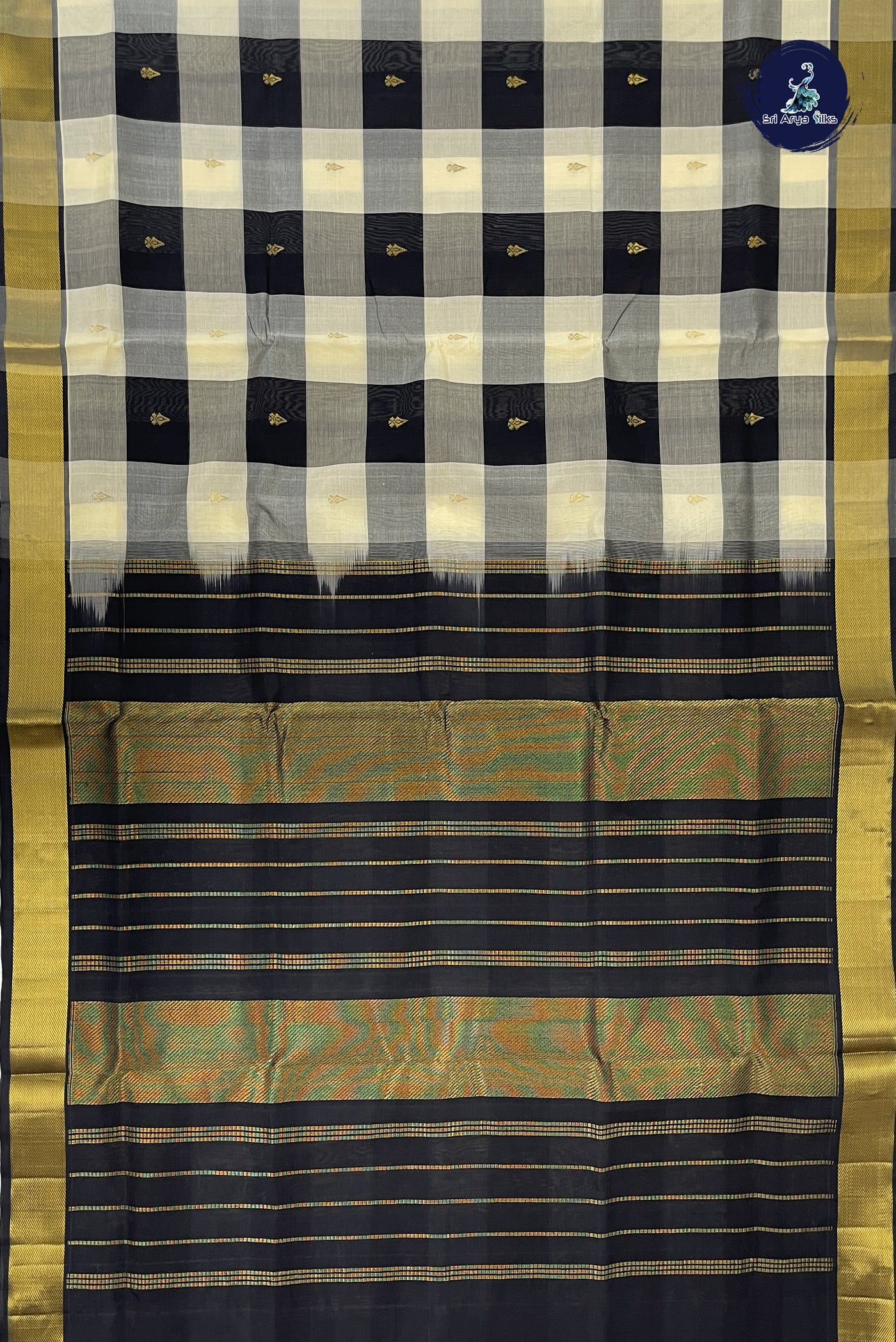 Multi Colour Simple Silk Cotton Saree With Paalum Pazham Kattam Pattern