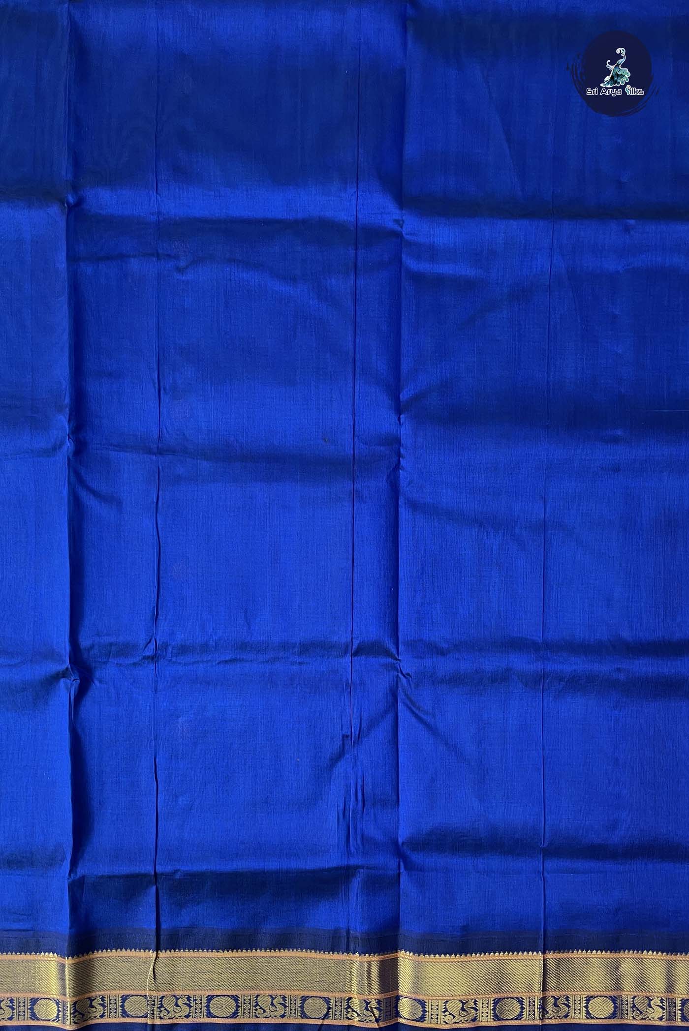 Blue Korvai Silk Cotton Saree With Zari Buttas Pattern