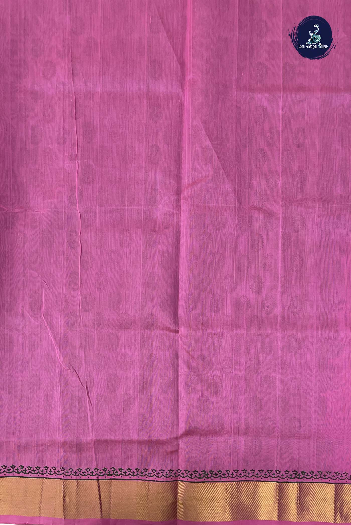 Dual Tone Pink Simple Silk Cotton Saree With Printed Pattern