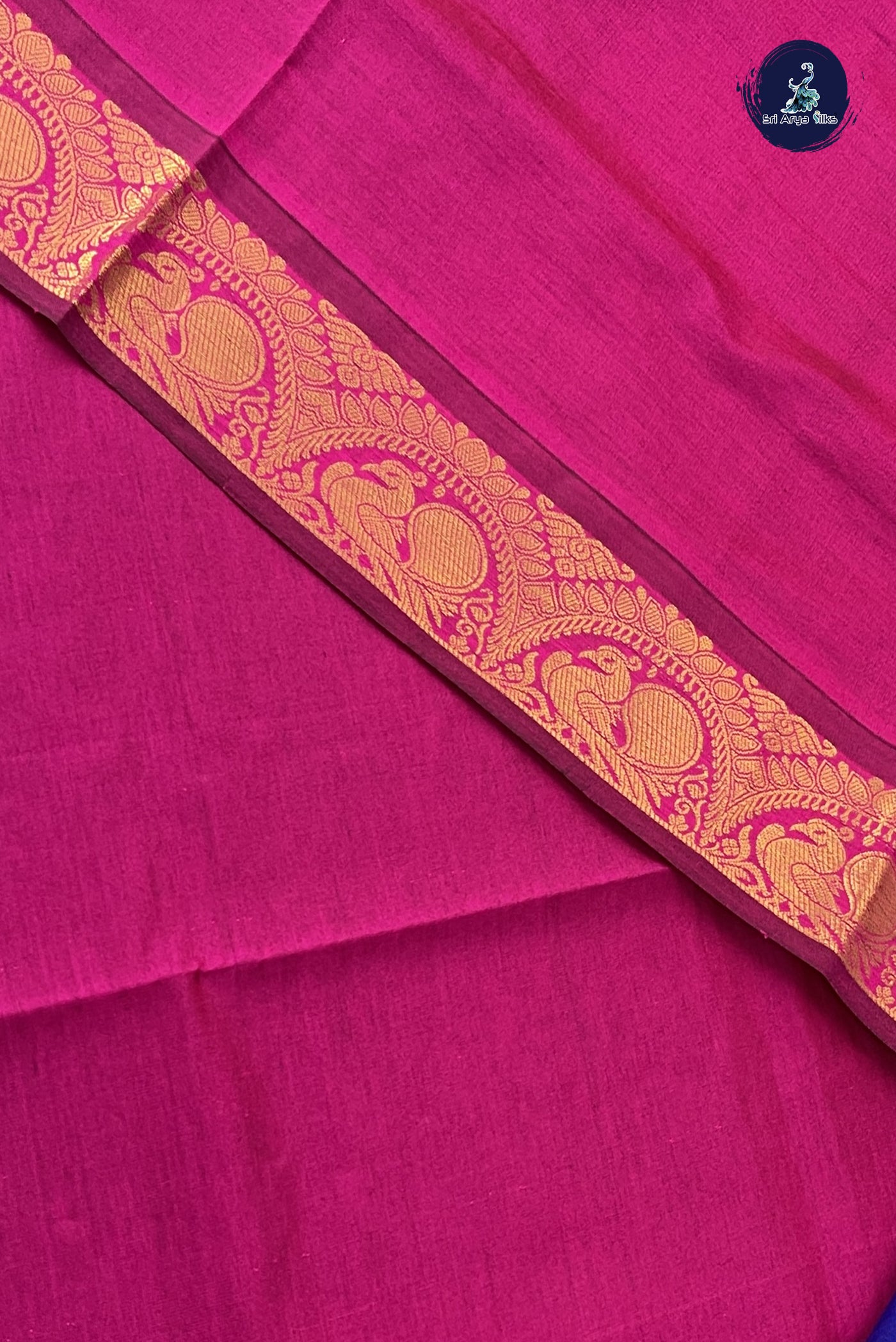 Vadamalli Kanchi Semi Silk Cotton Saree With Plain Pattern