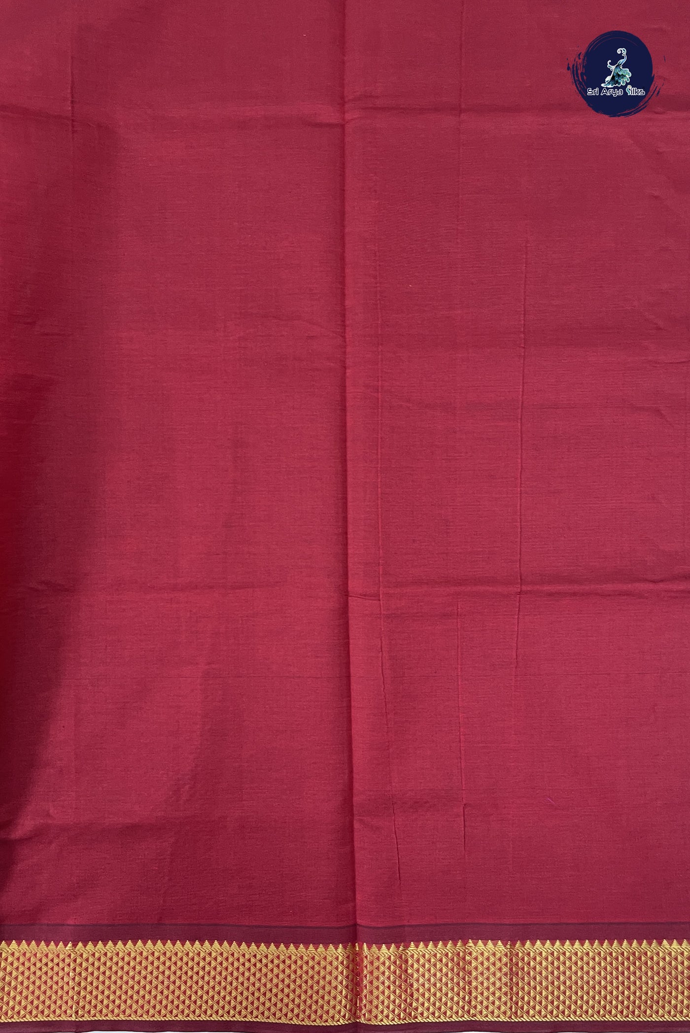 Dark Green Kanchi Semi Silk Cotton Saree With Plain Pattern