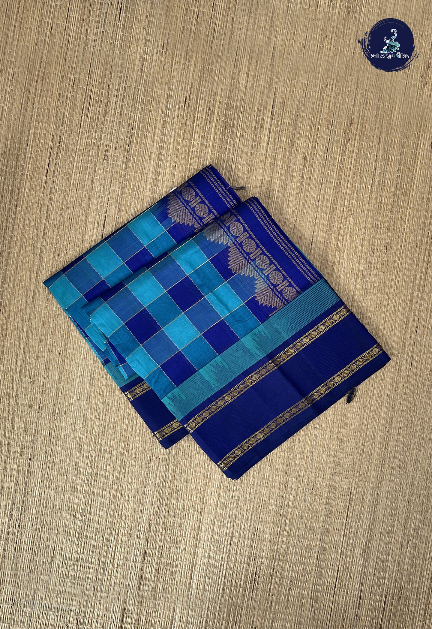 Multi Colour Korvai Silk Cotton Saree With Paalum Pazham Kattam Pattern