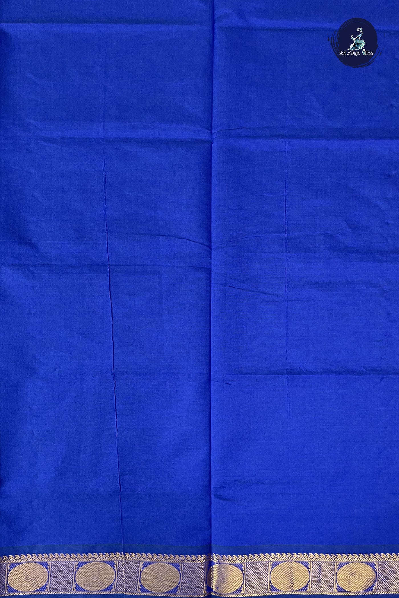 Teal Kanchi Semi Silk Cotton Saree With Plain Pattern