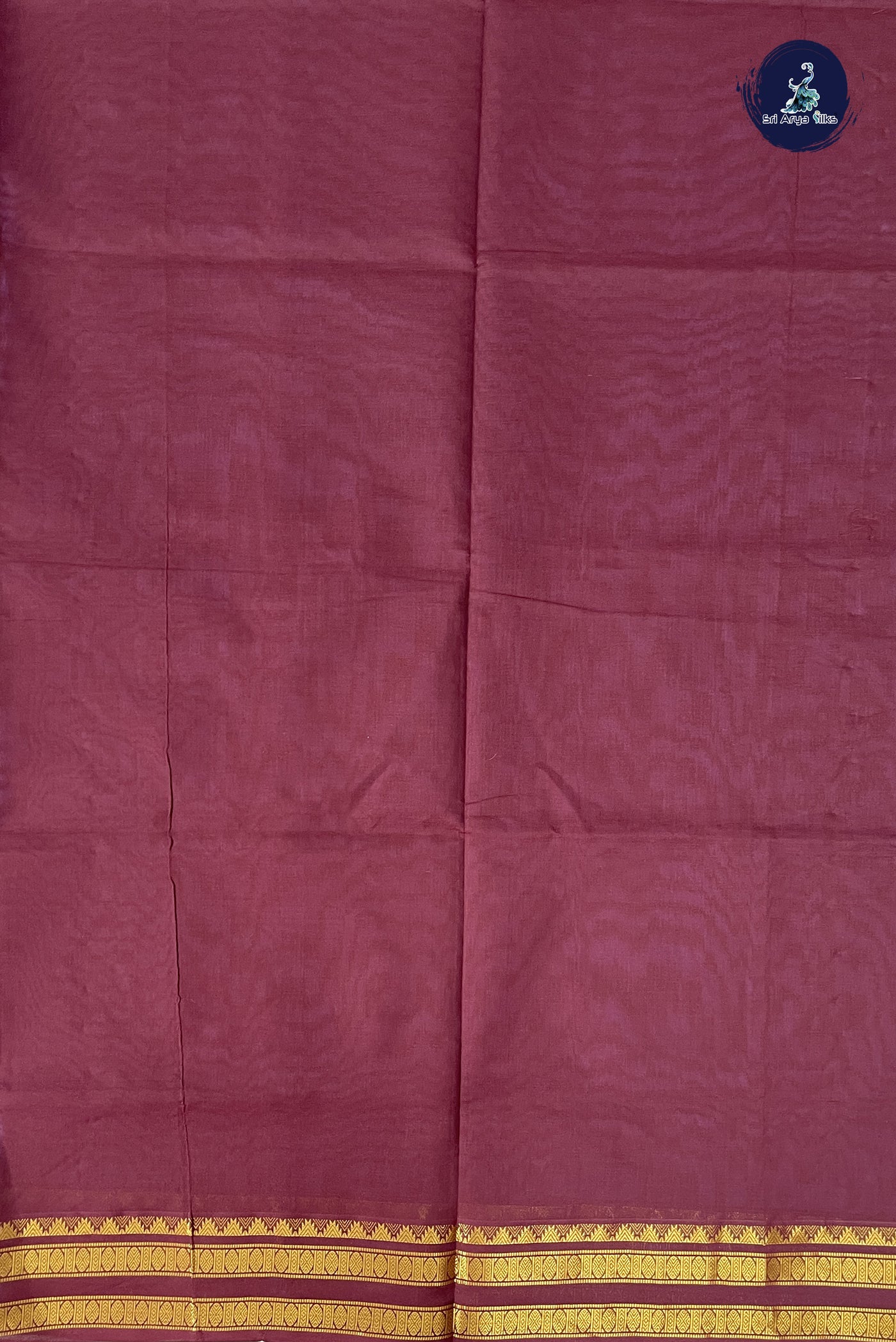 Lavender Kanchi Semi Silk Cotton Saree With Plain Pattern