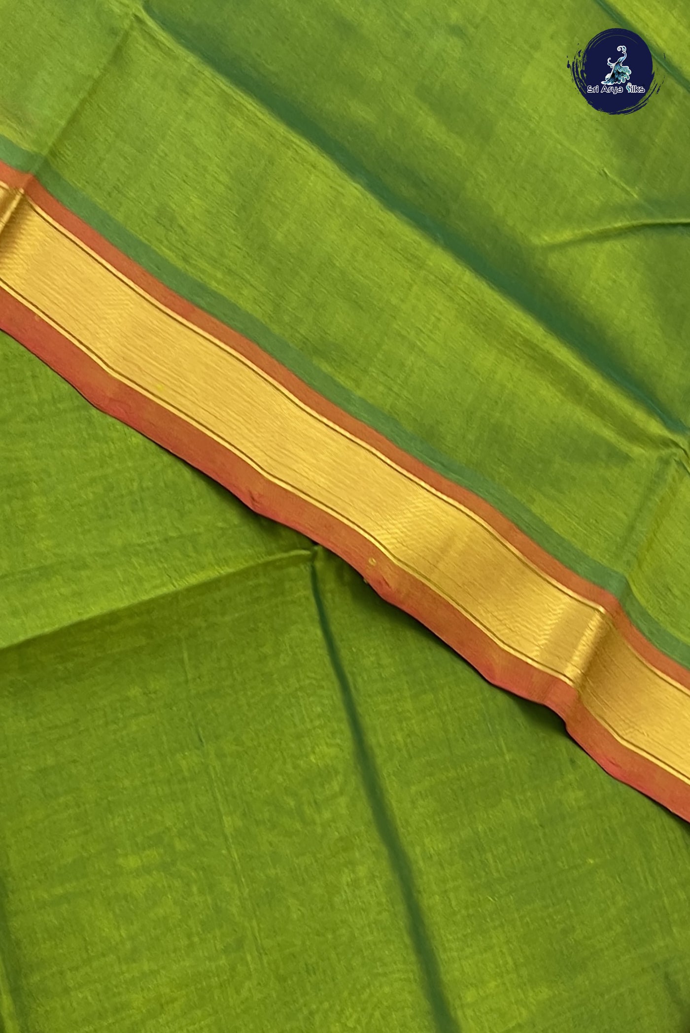 Light Green Simple Silk Cotton Saree With Plain Pattern