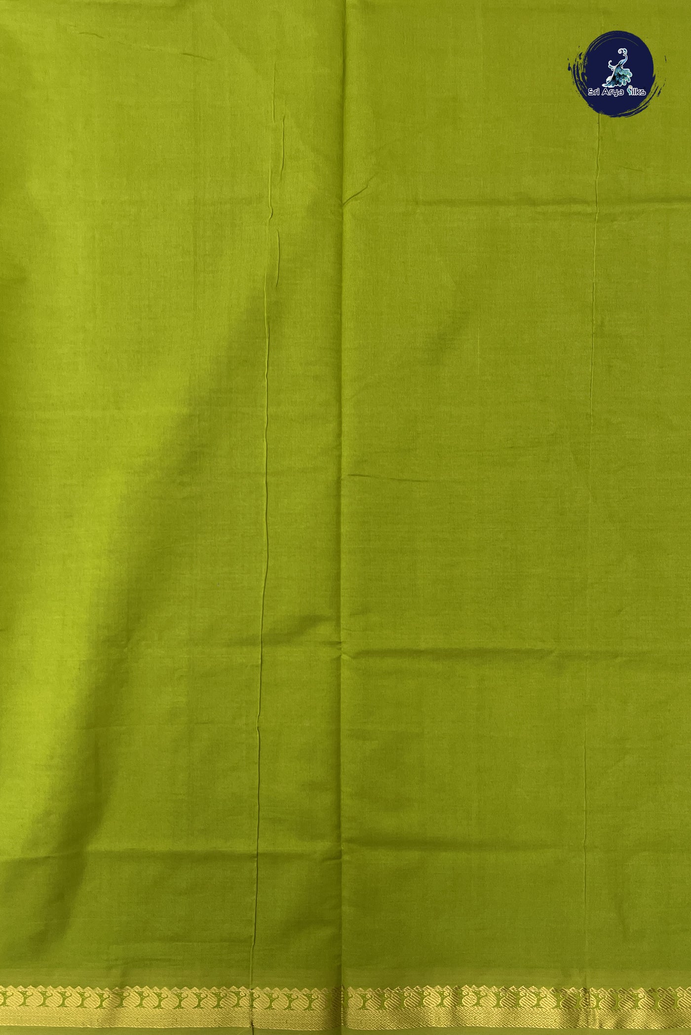 Dark Green Kanchi Semi Silk Cotton Saree With Plain Pattern