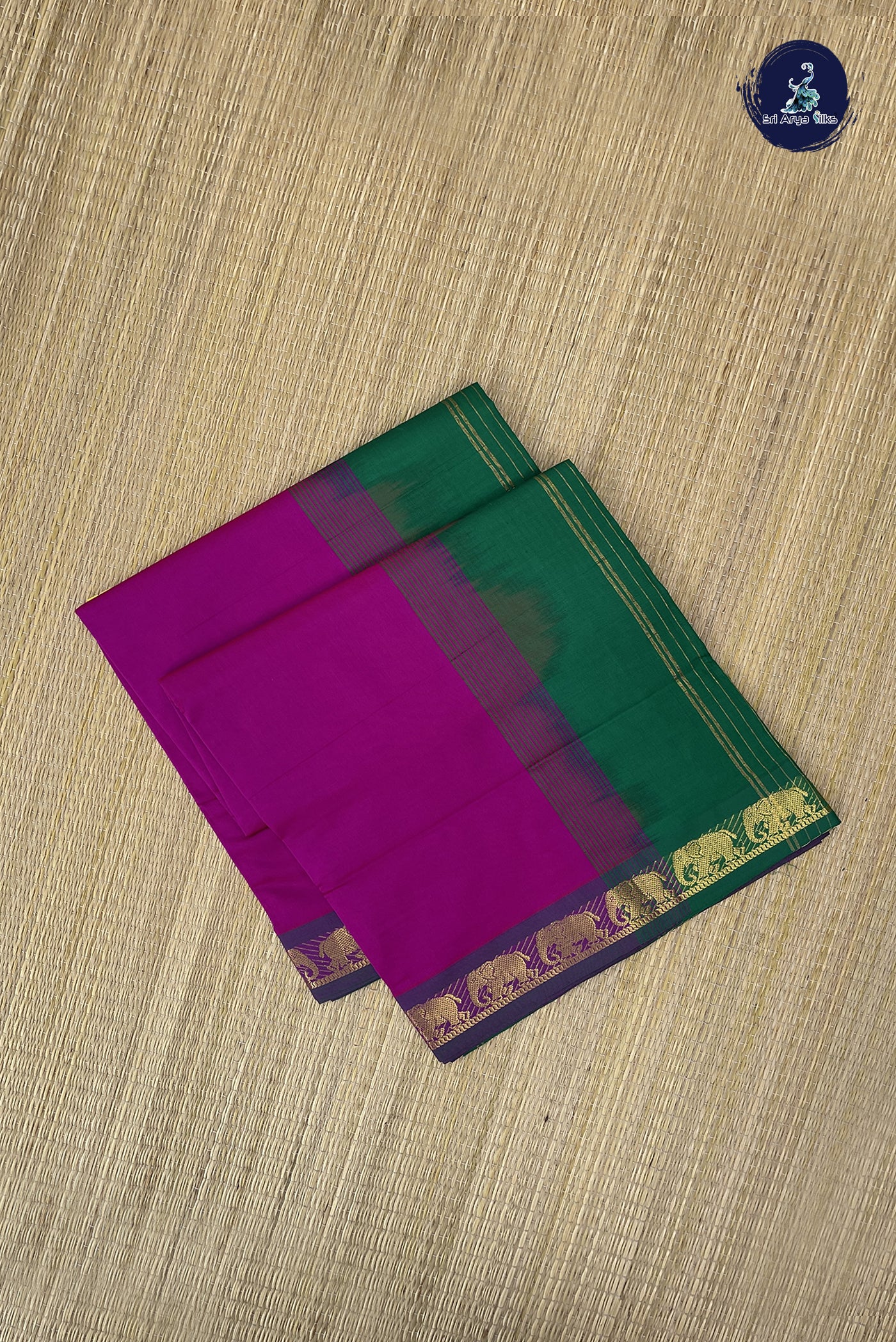 Vadamalli Kanchi Semi Silk Cotton Saree With Plain Pattern