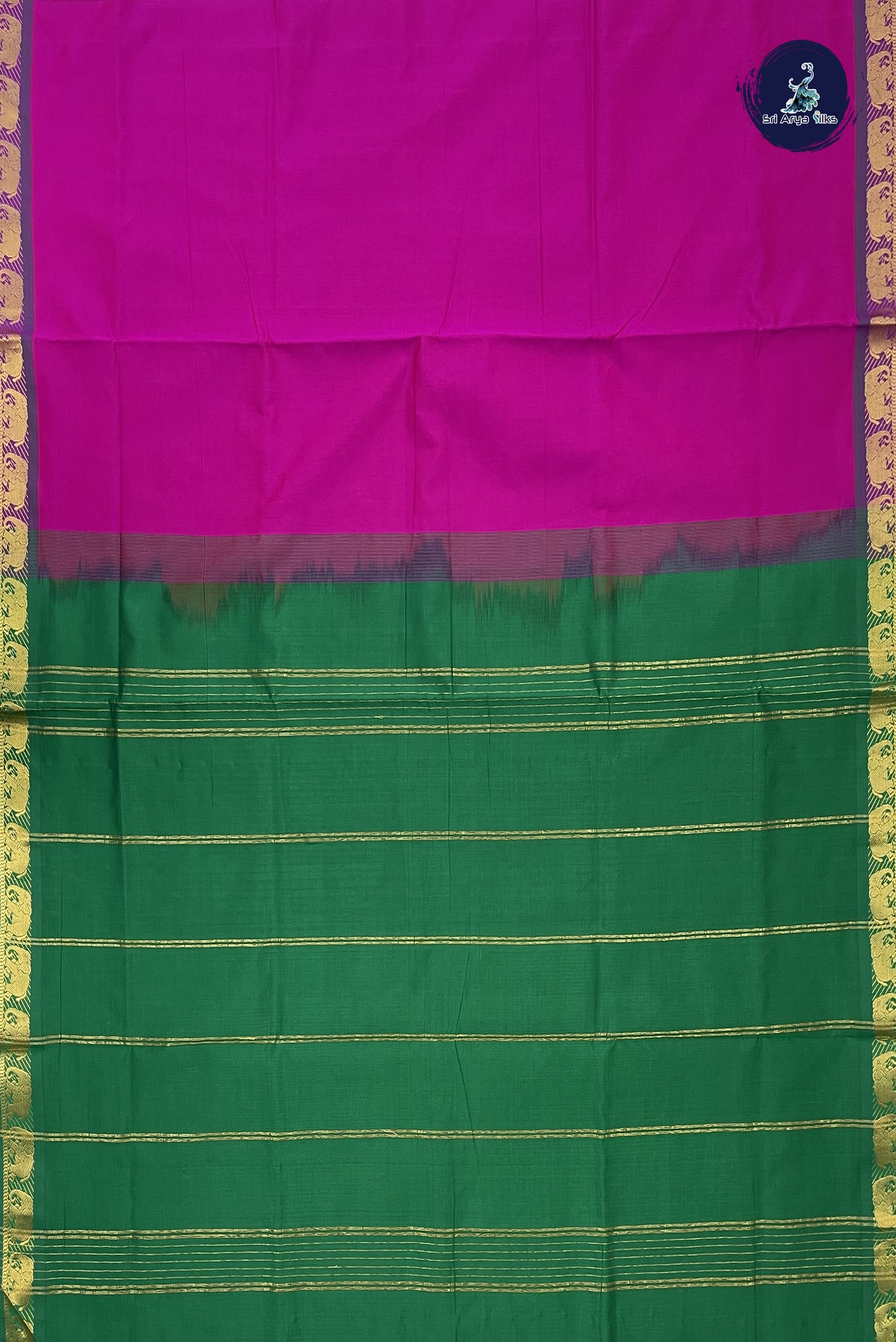 Vadamalli Kanchi Semi Silk Cotton Saree With Plain Pattern