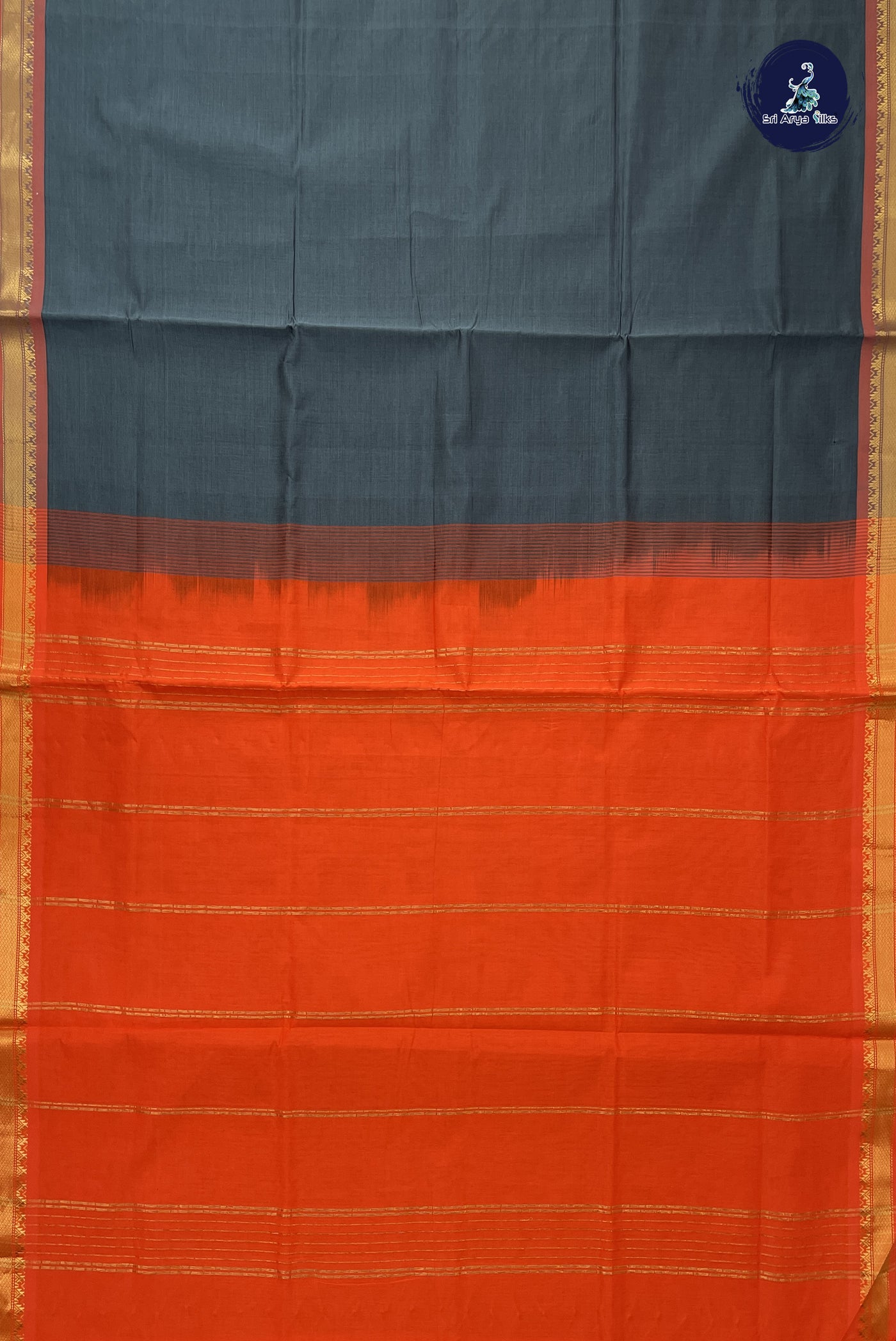 Grey Kanchi Semi Silk Cotton Saree With Plain Pattern