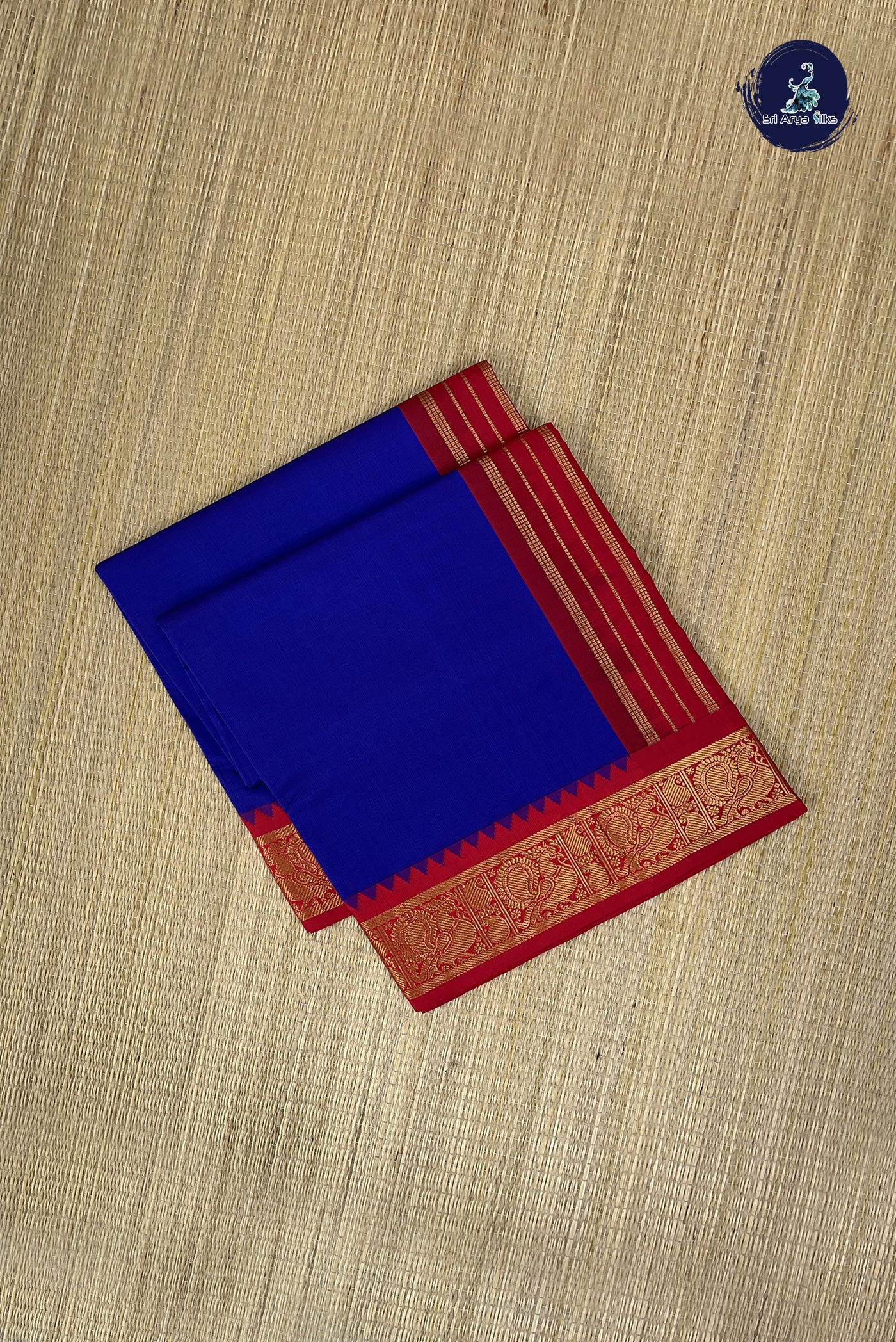 Violet Kanchi Semi Silk Cotton Saree With Plain Pattern
