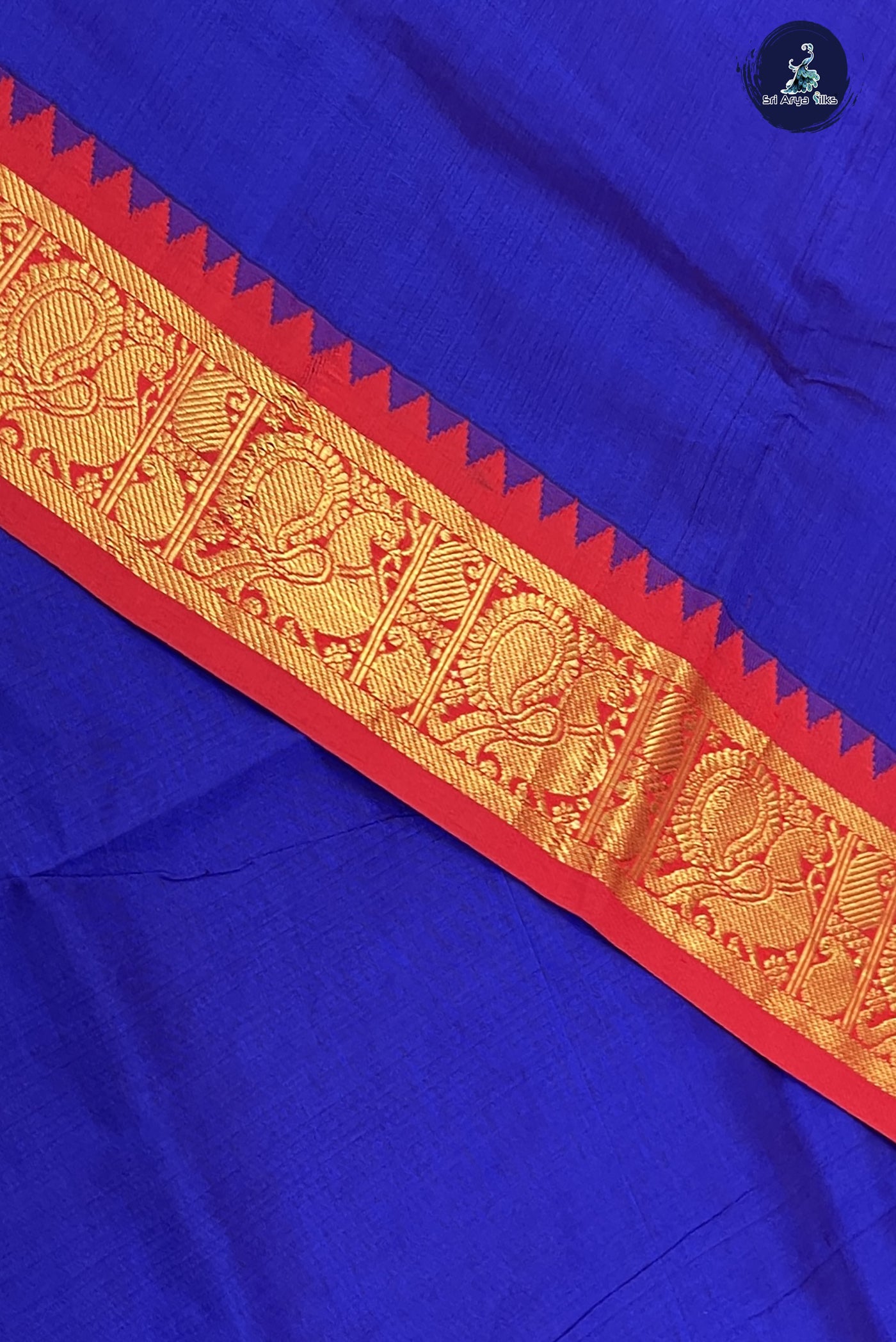 Violet Kanchi Semi Silk Cotton Saree With Plain Pattern
