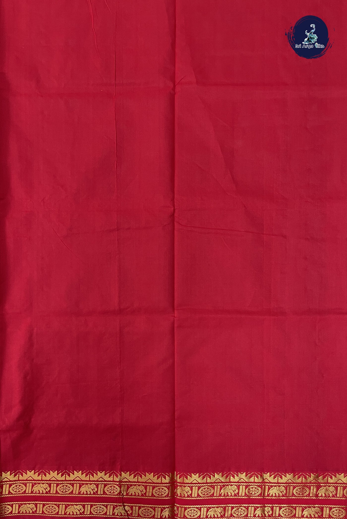 Sapphire Green Kanchi Semi Silk Cotton Saree With Plain Pattern