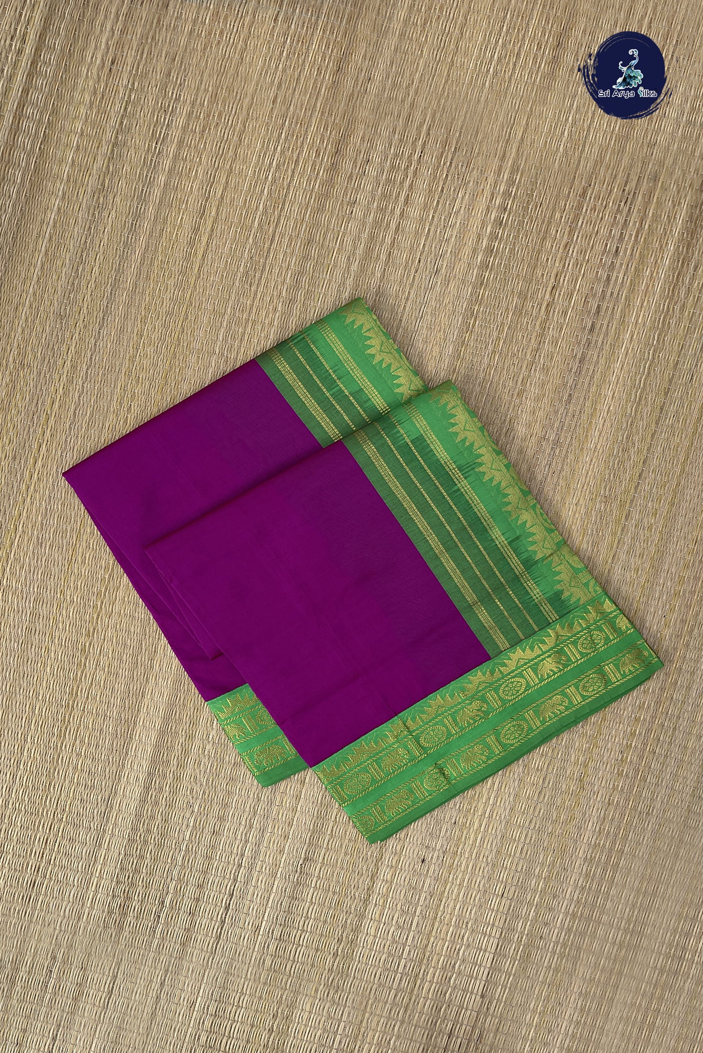 Vadamalli Kanchi Semi Silk Cotton Saree With Plain Pattern