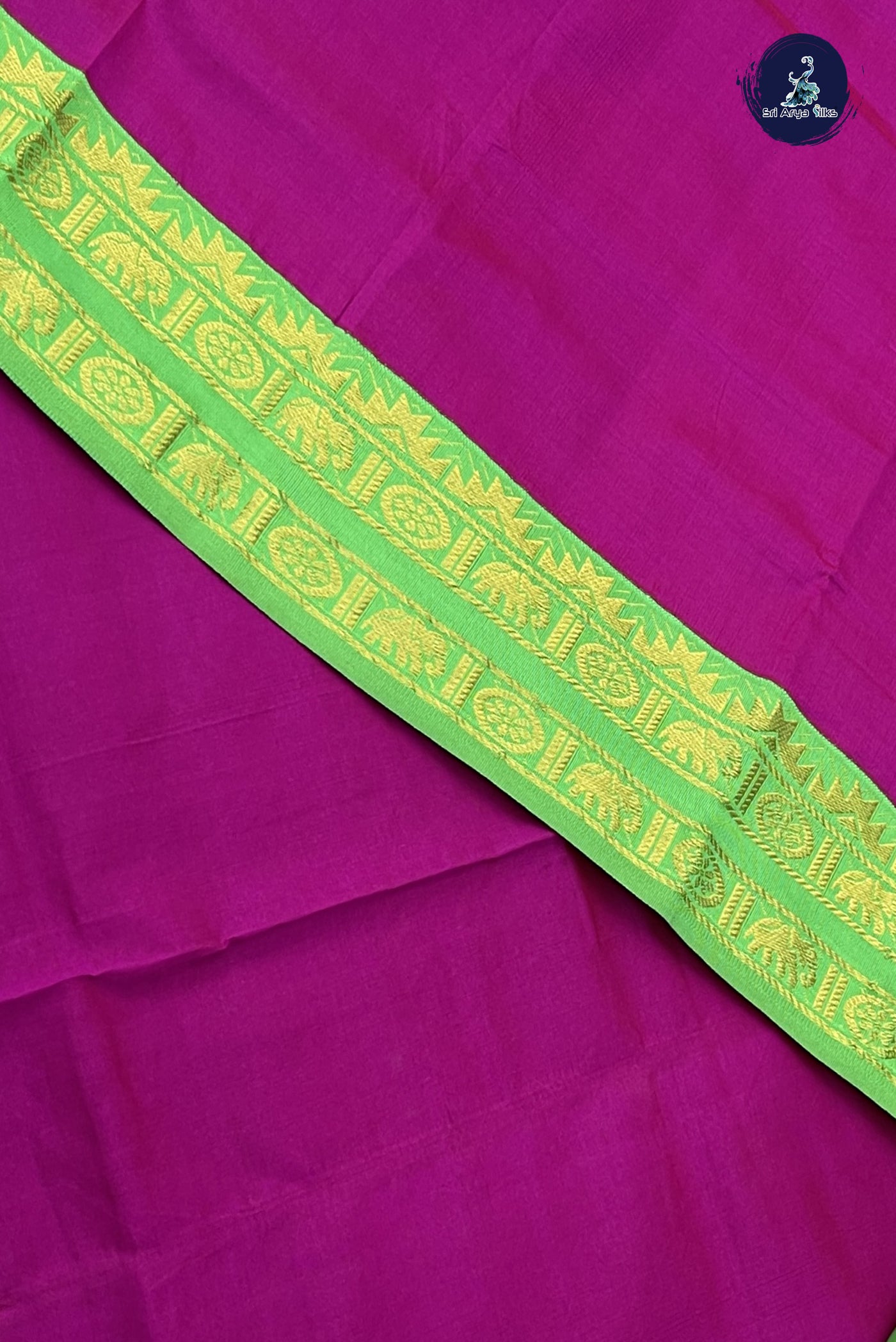 Vadamalli Kanchi Semi Silk Cotton Saree With Plain Pattern