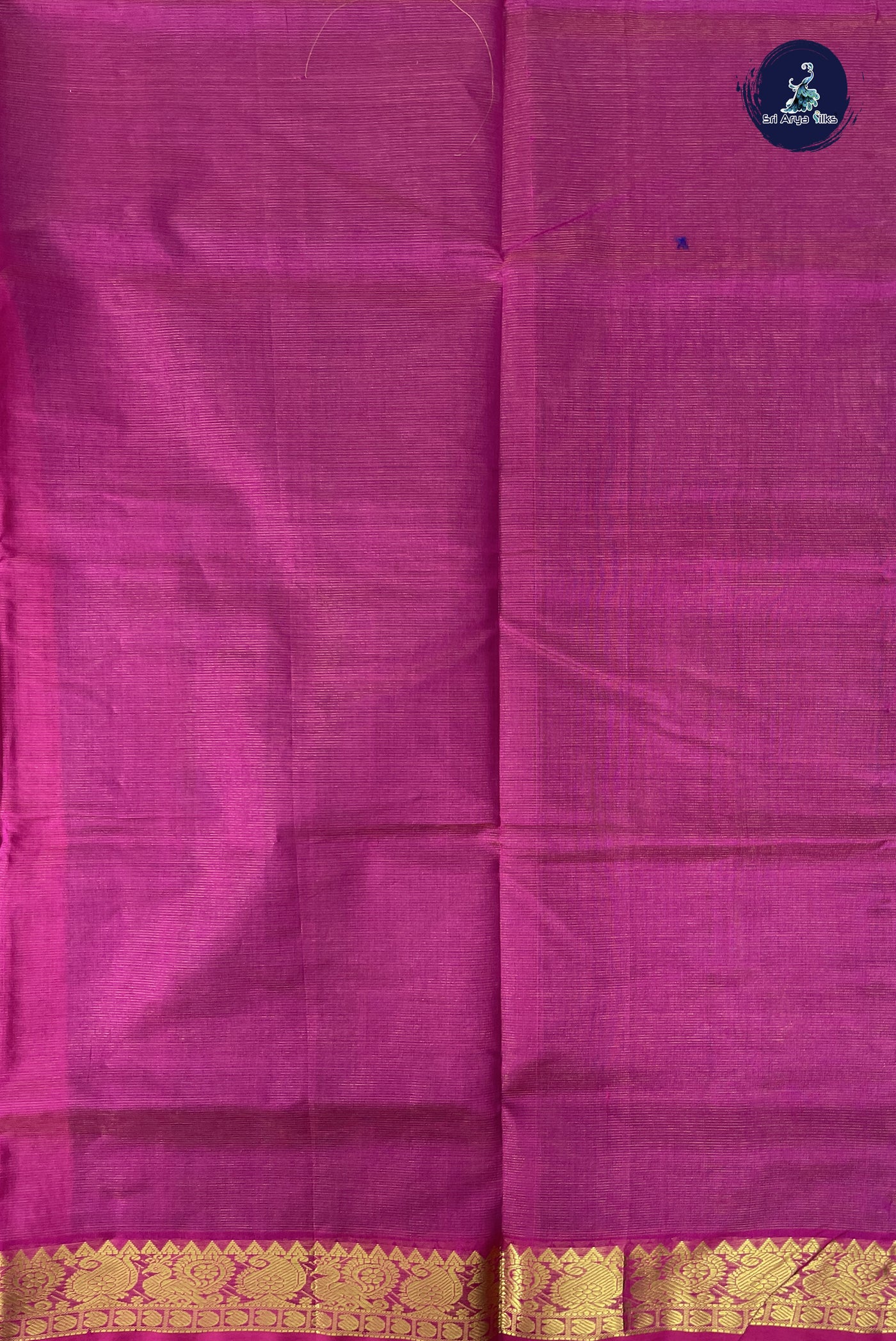 Navy Blue Vaira Oosi Silk Cotton Saree With Vaira Oosi Pattern