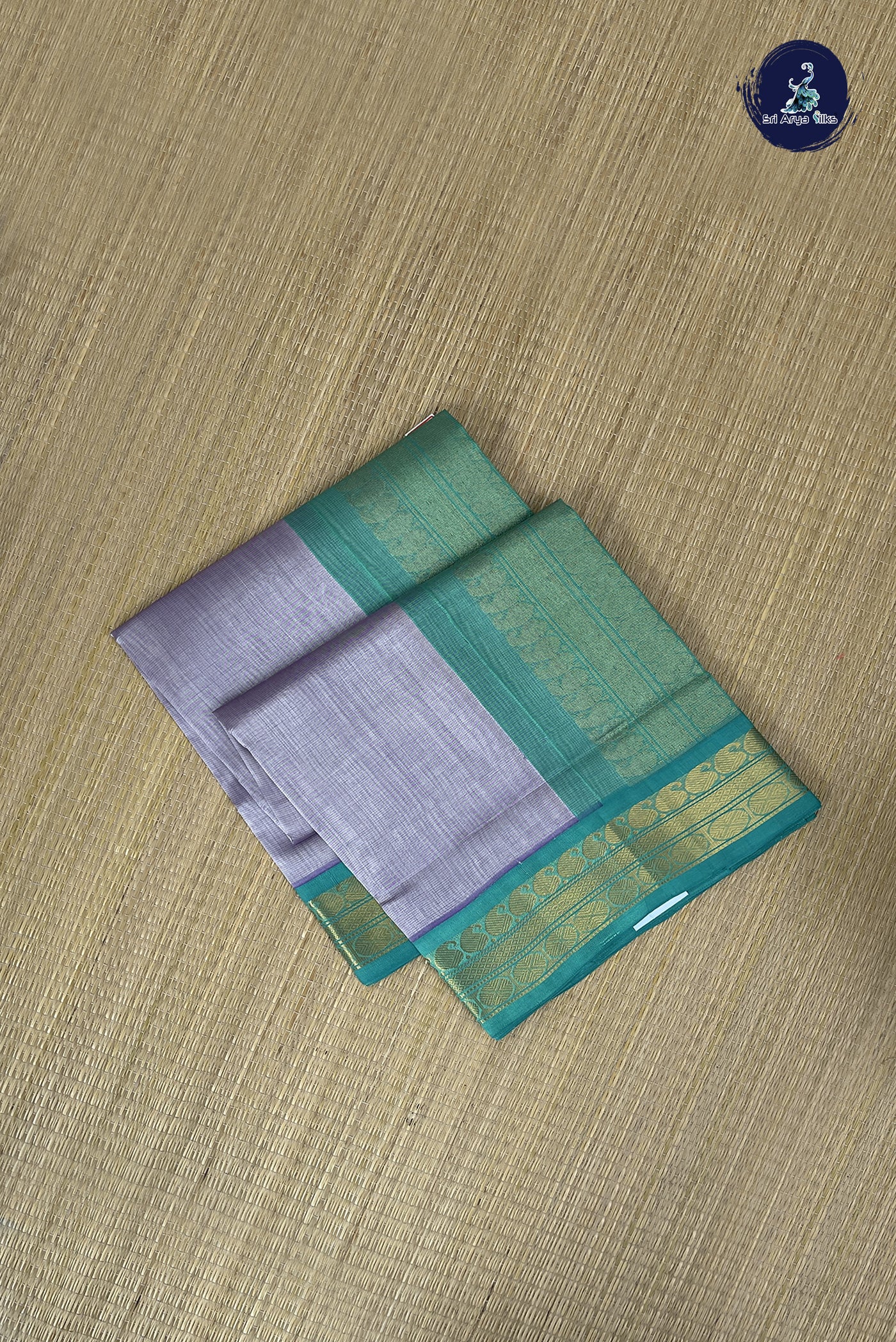 Lavender Vaira Oosi Silk Cotton Saree With Vaira Oosi Pattern