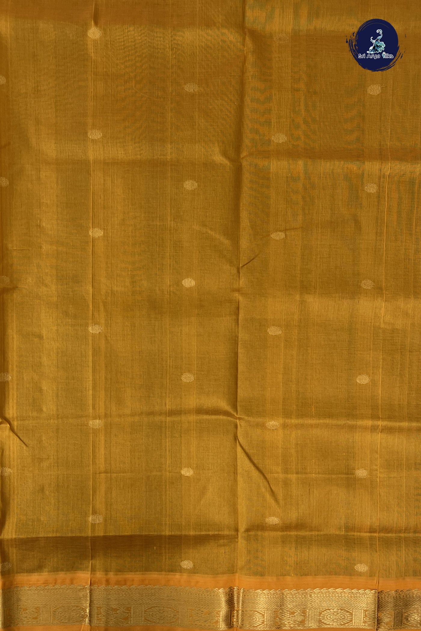 Bottle Green Korvai Silk Cotton Saree With Zari Buttas Pattern