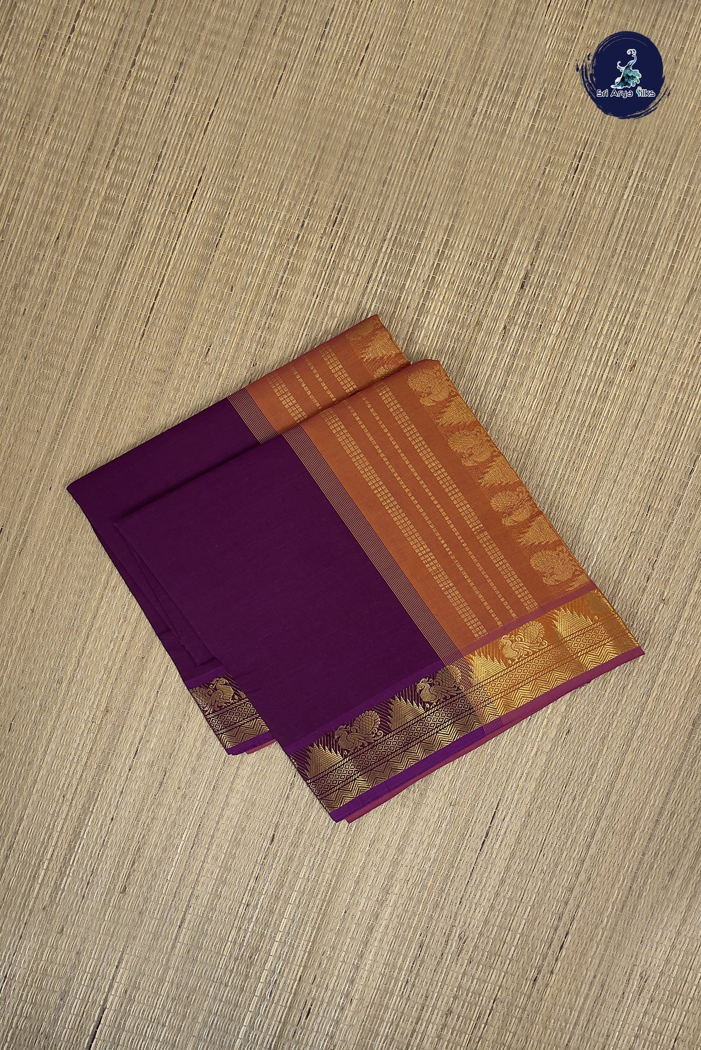 Light Burgundy Kanchi Semi Silk Cotton Saree With Plain Pattern