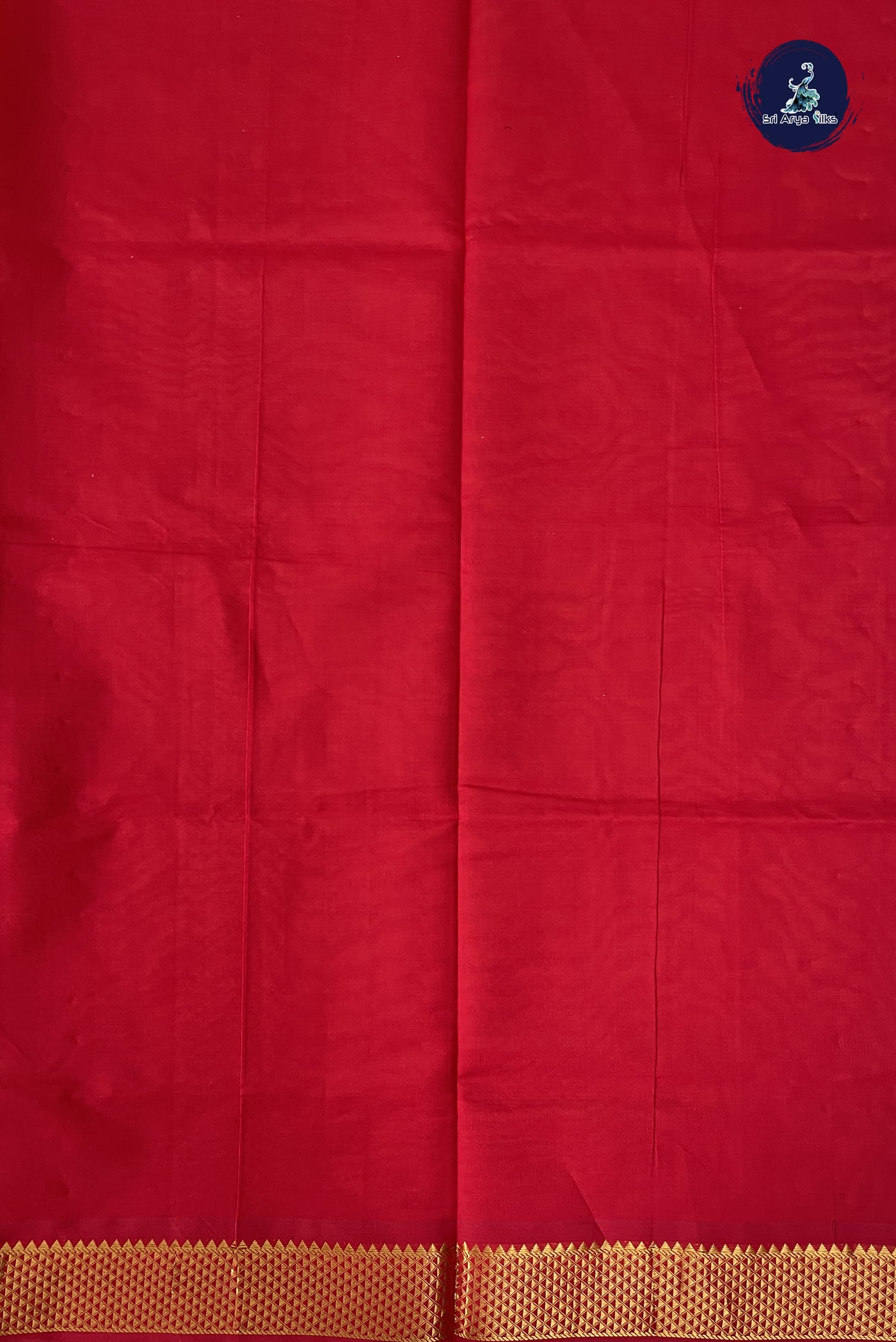 Lite Mustard Orange Kanchi Semi Silk Cotton Saree With Plain Pattern