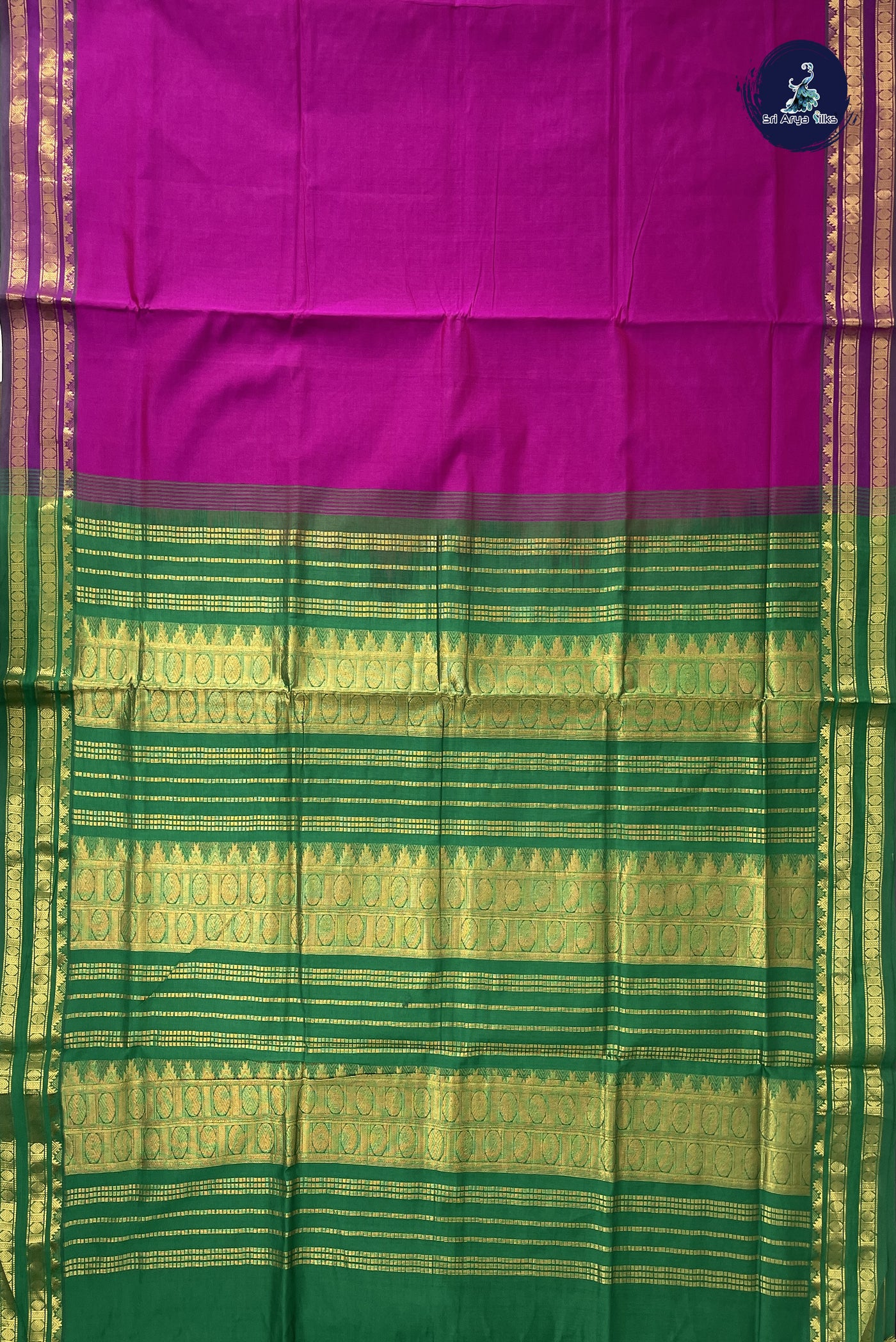 Vadamalli Kanchi Semi Silk Cotton Saree With Plain Pattern