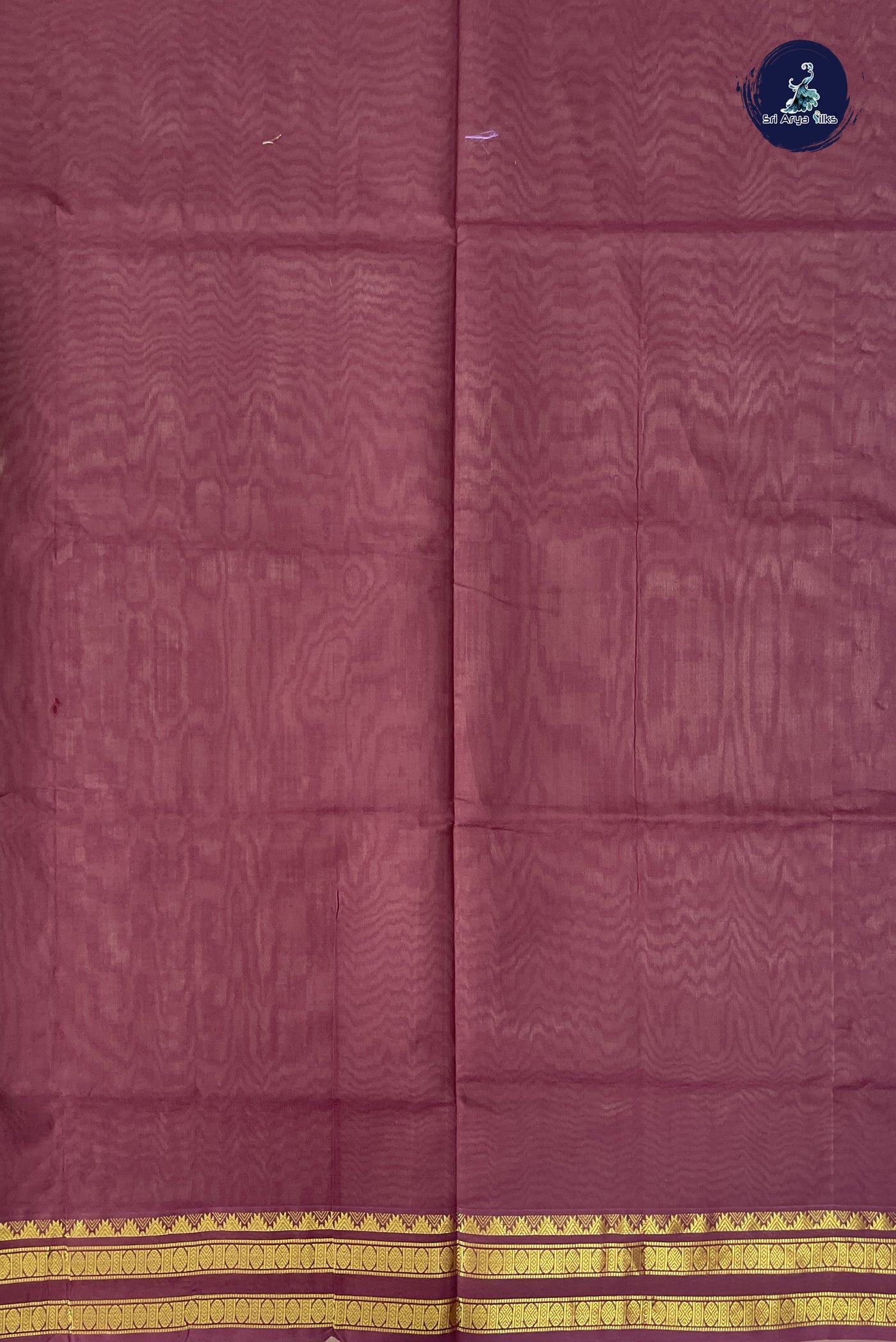 Light Brown Kanchi Semi Silk Cotton Saree With Plain Pattern