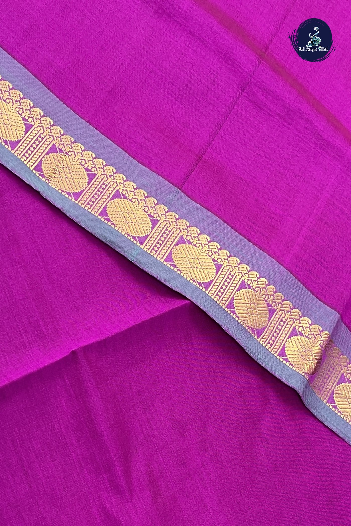 Vadamalli Kanchi Semi Silk Cotton Saree With Plain Pattern
