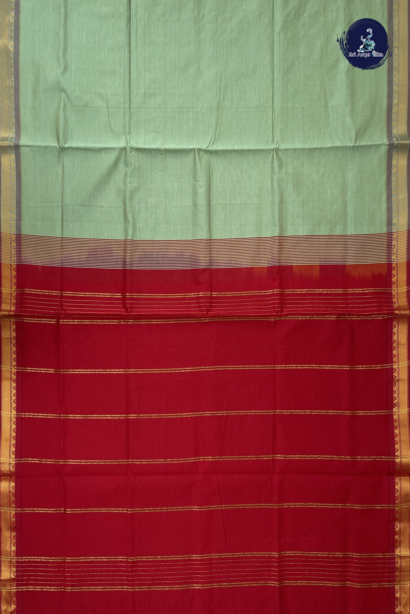 Pastel Shade Kanchi Semi Silk Cotton Saree With Plain Pattern