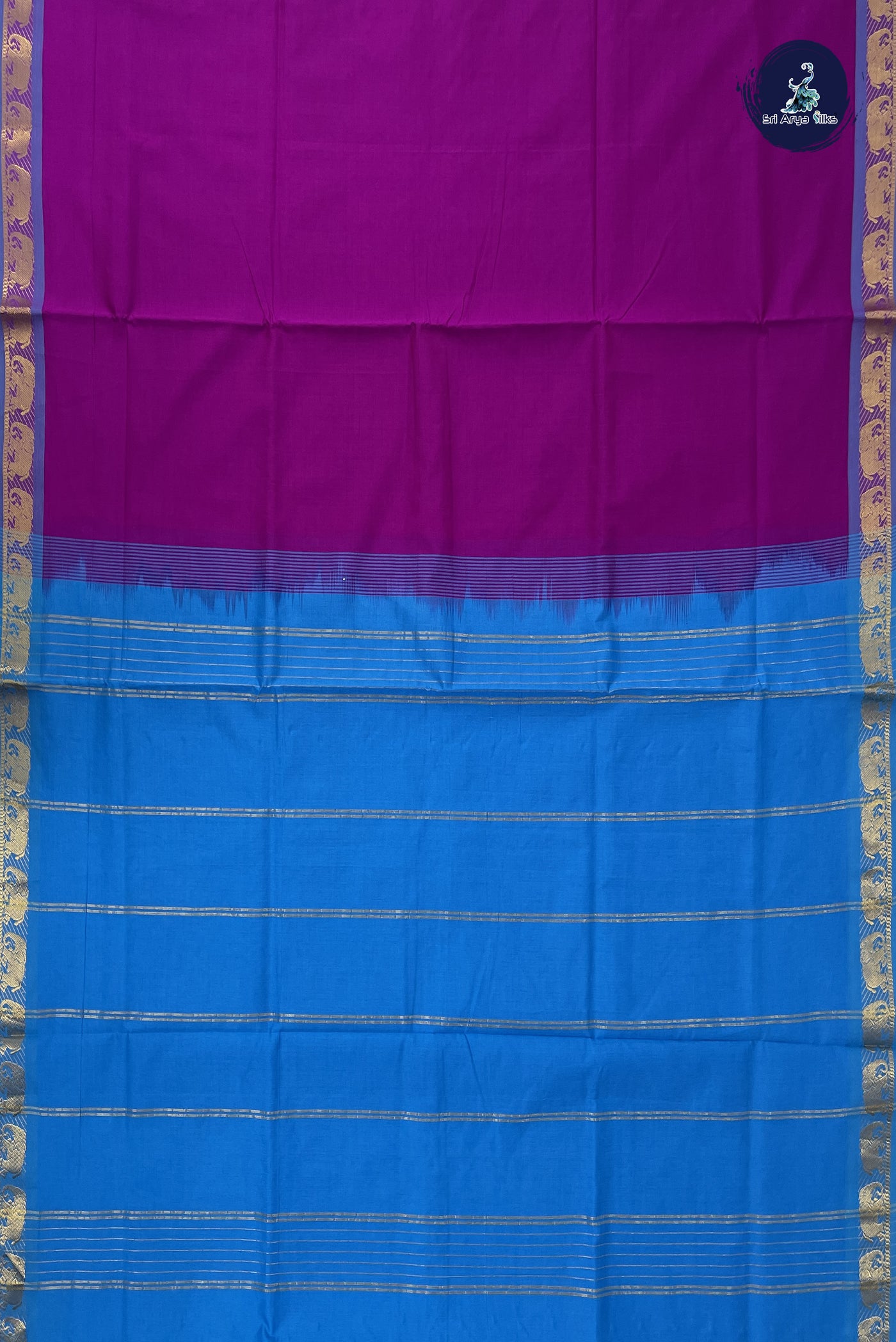 Vadamalli Kanchi Semi Silk Cotton Saree With Plain Pattern
