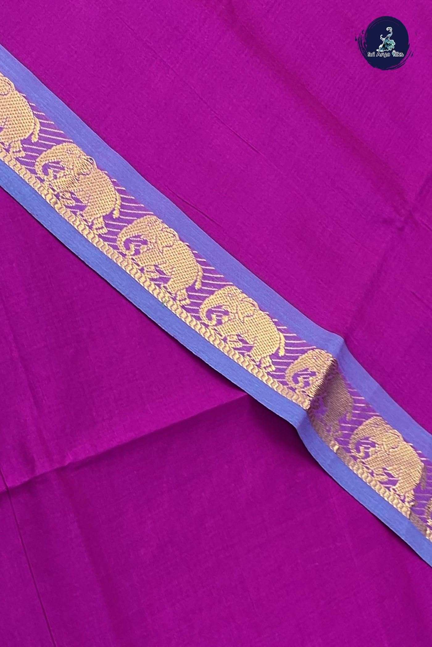 Vadamalli Kanchi Semi Silk Cotton Saree With Plain Pattern