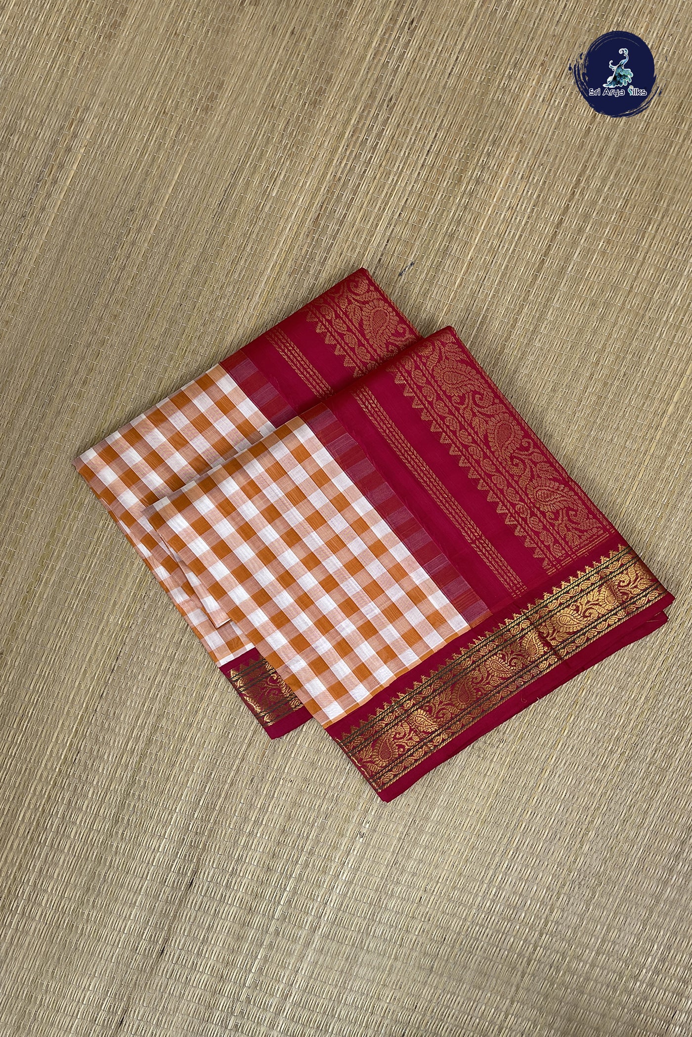 Multi Colour Checked Saree With Paalum Pazham Kattam Pattern