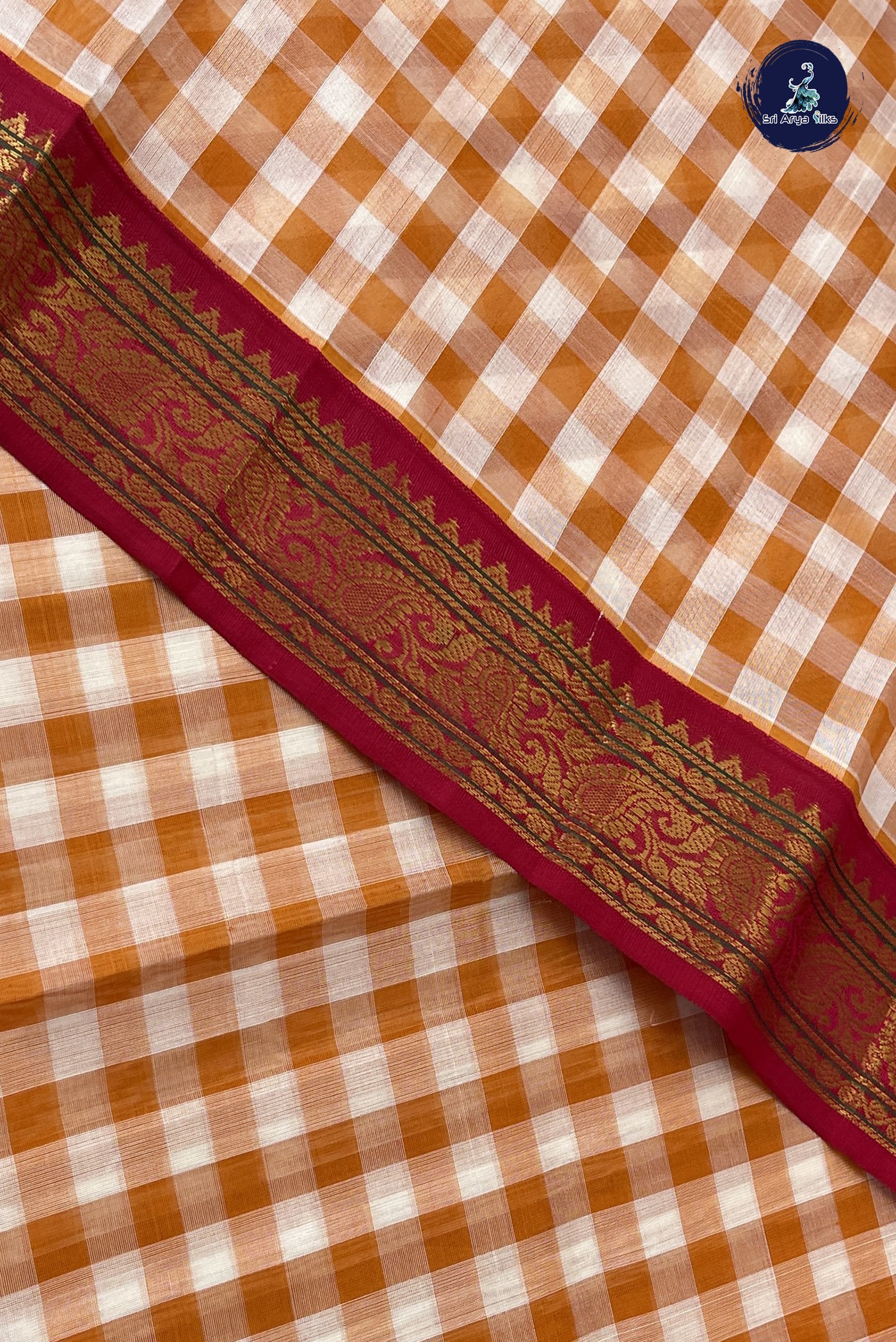 Multi Colour Checked Saree With Paalum Pazham Kattam Pattern