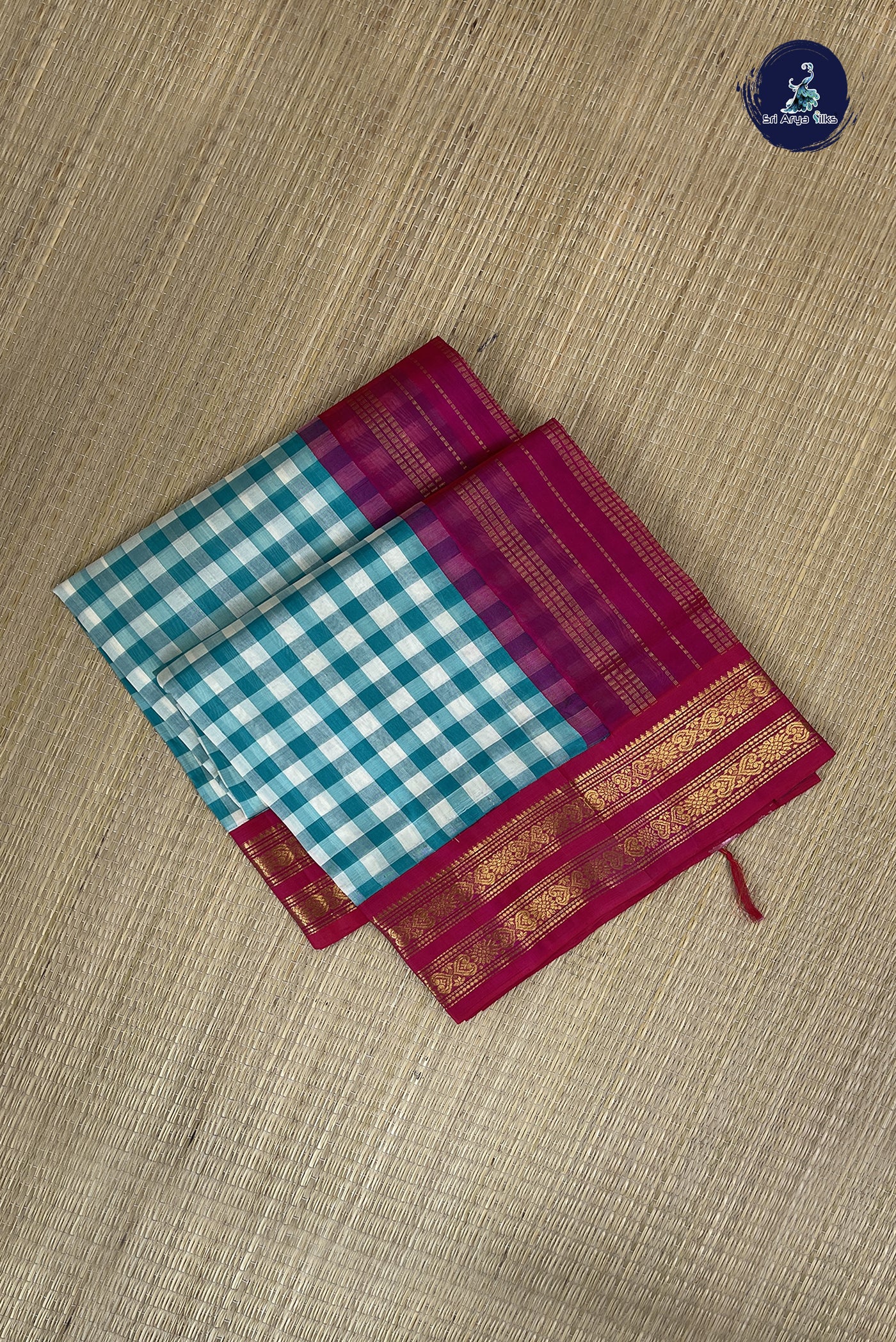 Multi Colour Checked Saree With Paalum Pazham Kattam Pattern