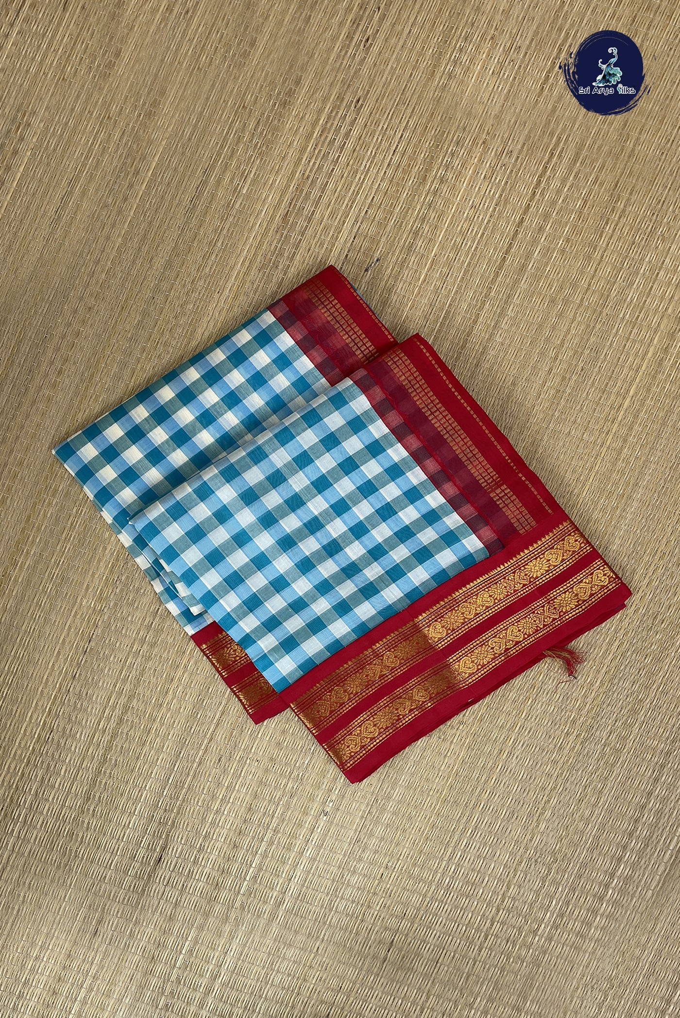 Multi Colour Checked Saree With Paalum Pazham Kattam Pattern