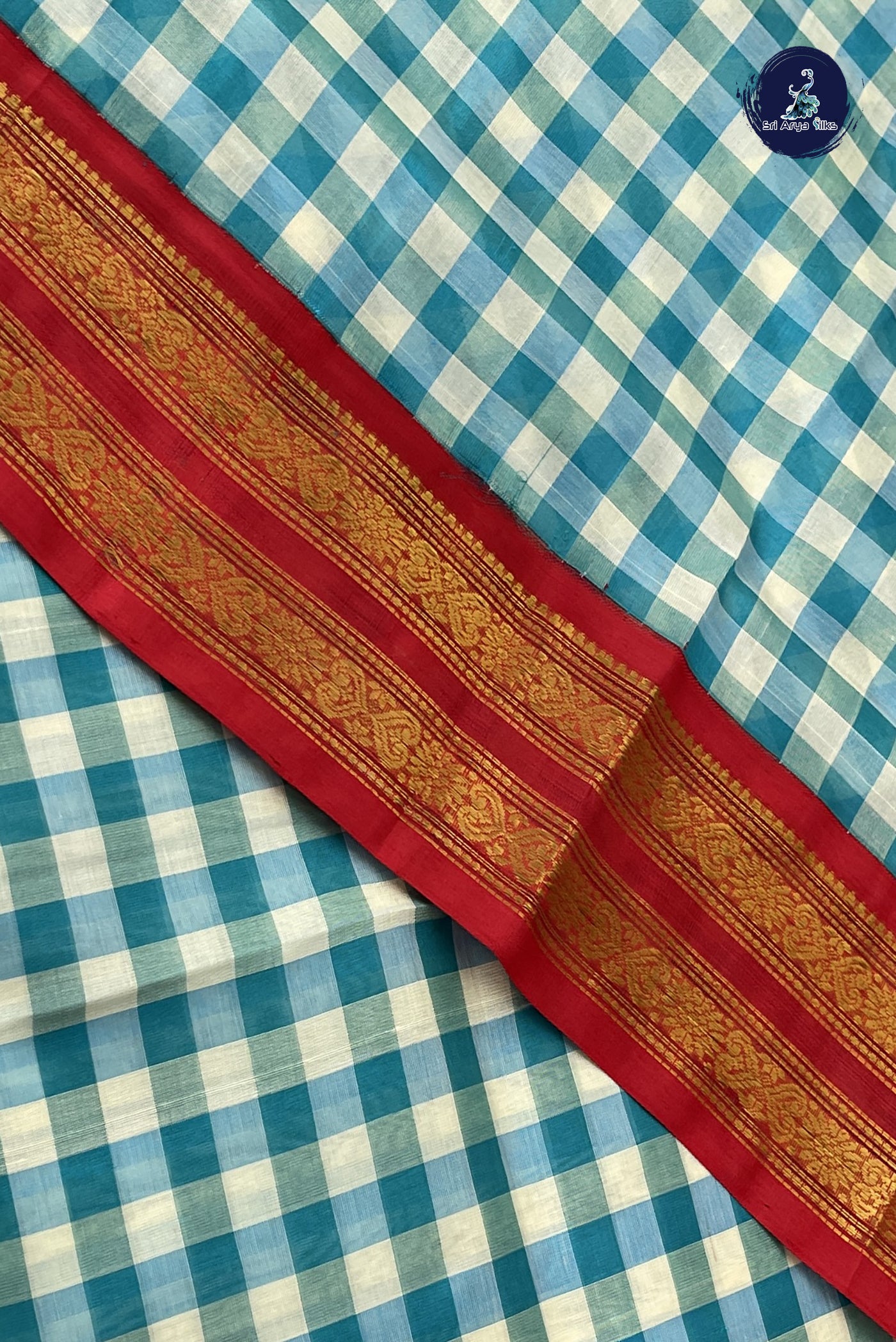 Multi Colour Checked Saree With Paalum Pazham Kattam Pattern