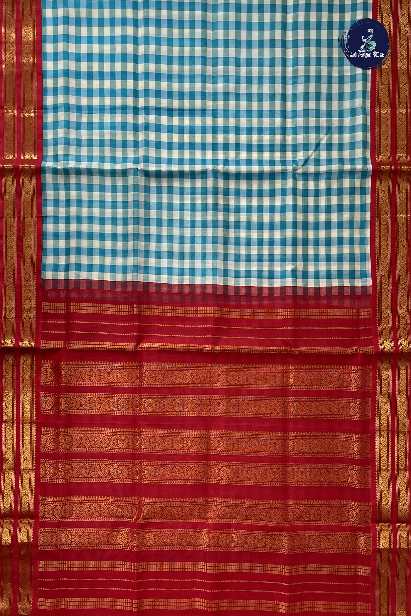 Multi Colour Checked Saree With Paalum Pazham Kattam Pattern