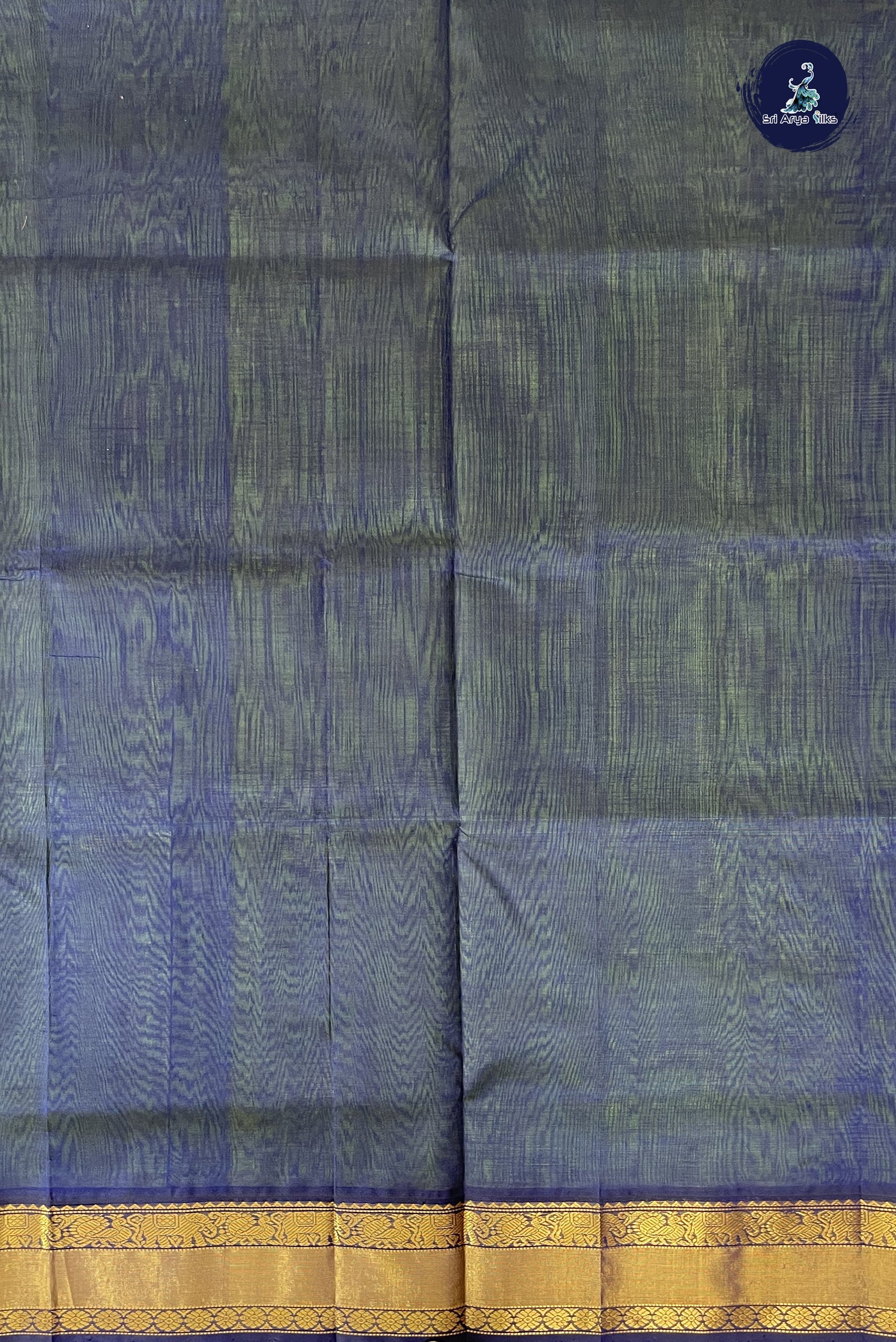 Parrot Green Korvai Silk Cotton Saree With Zari Buttas Pattern