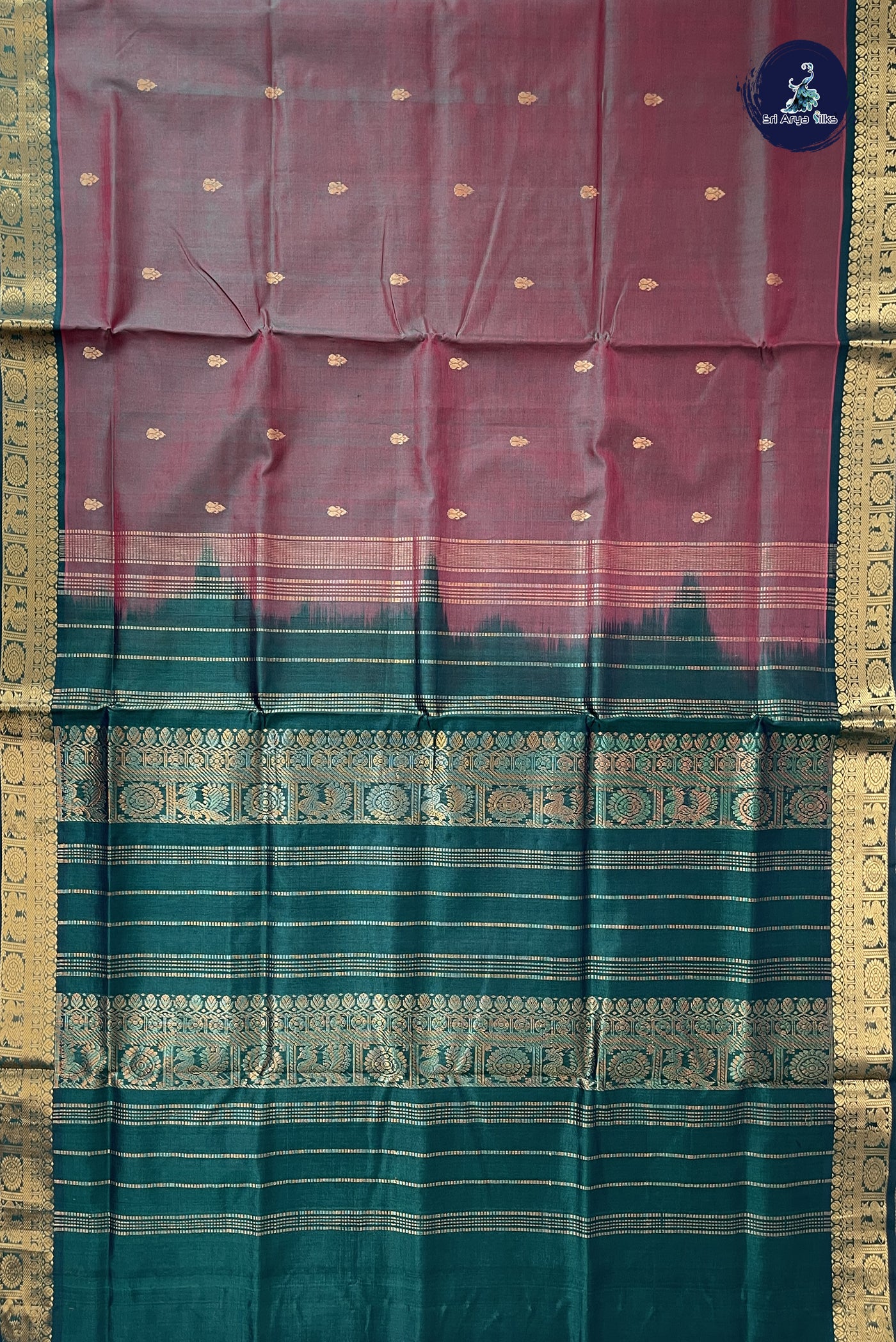 Manthulir Simple Silk Cotton Saree With Zari Buttas Pattern