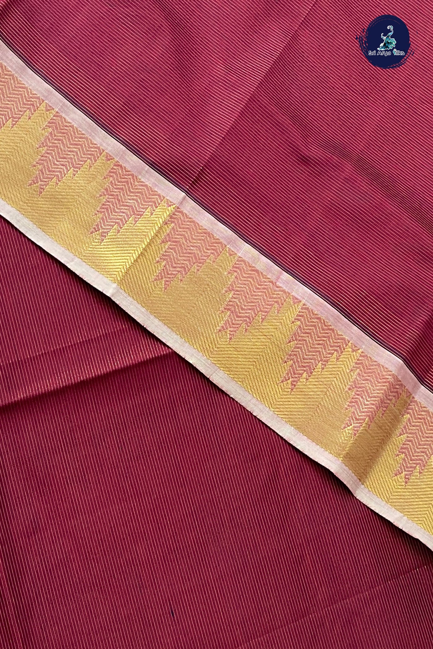 Brown Kanchi Semi Silk Cotton Saree With Vaira Oosi Pattern