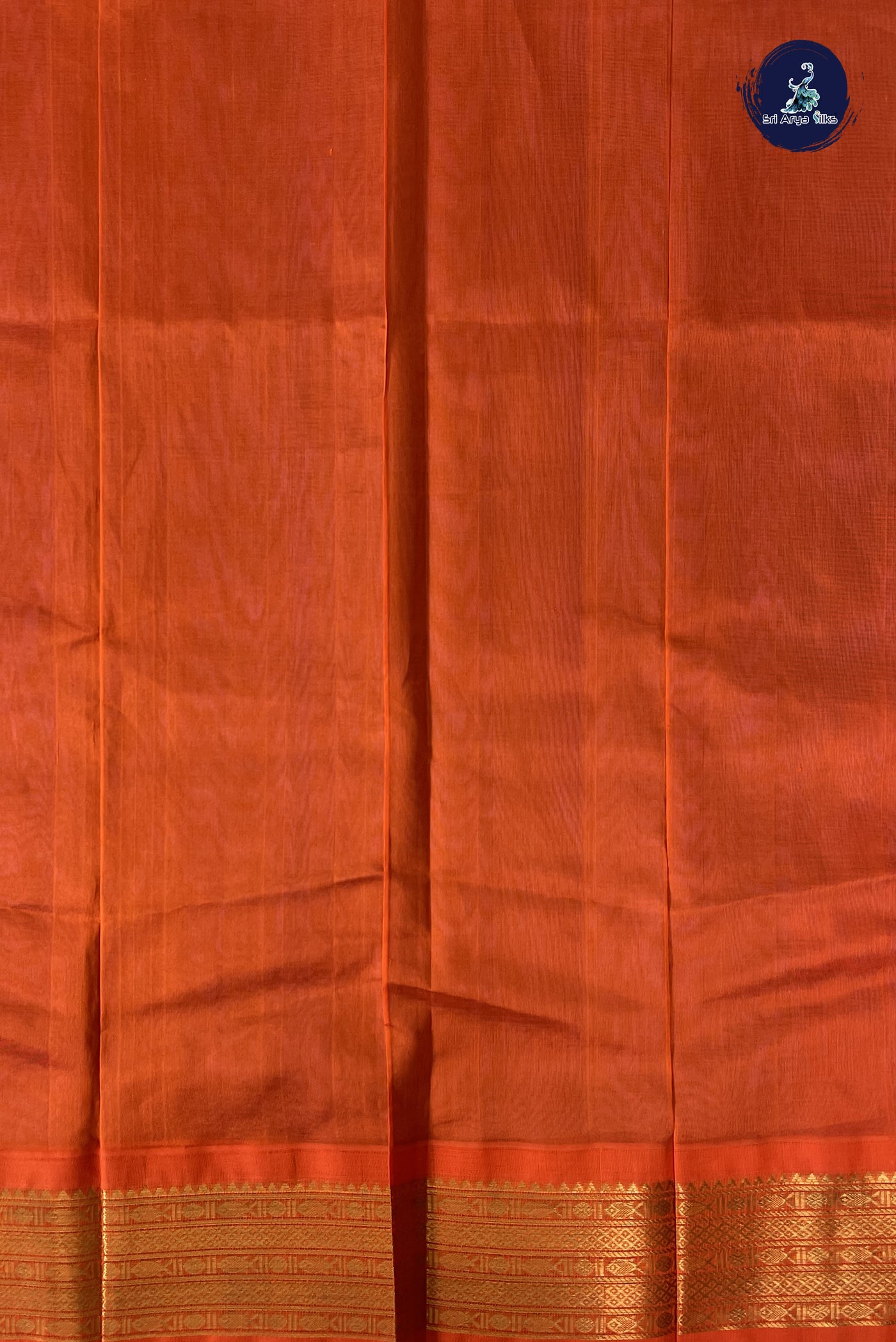 Grey Korvai Silk Cotton Saree With Plain Pattern