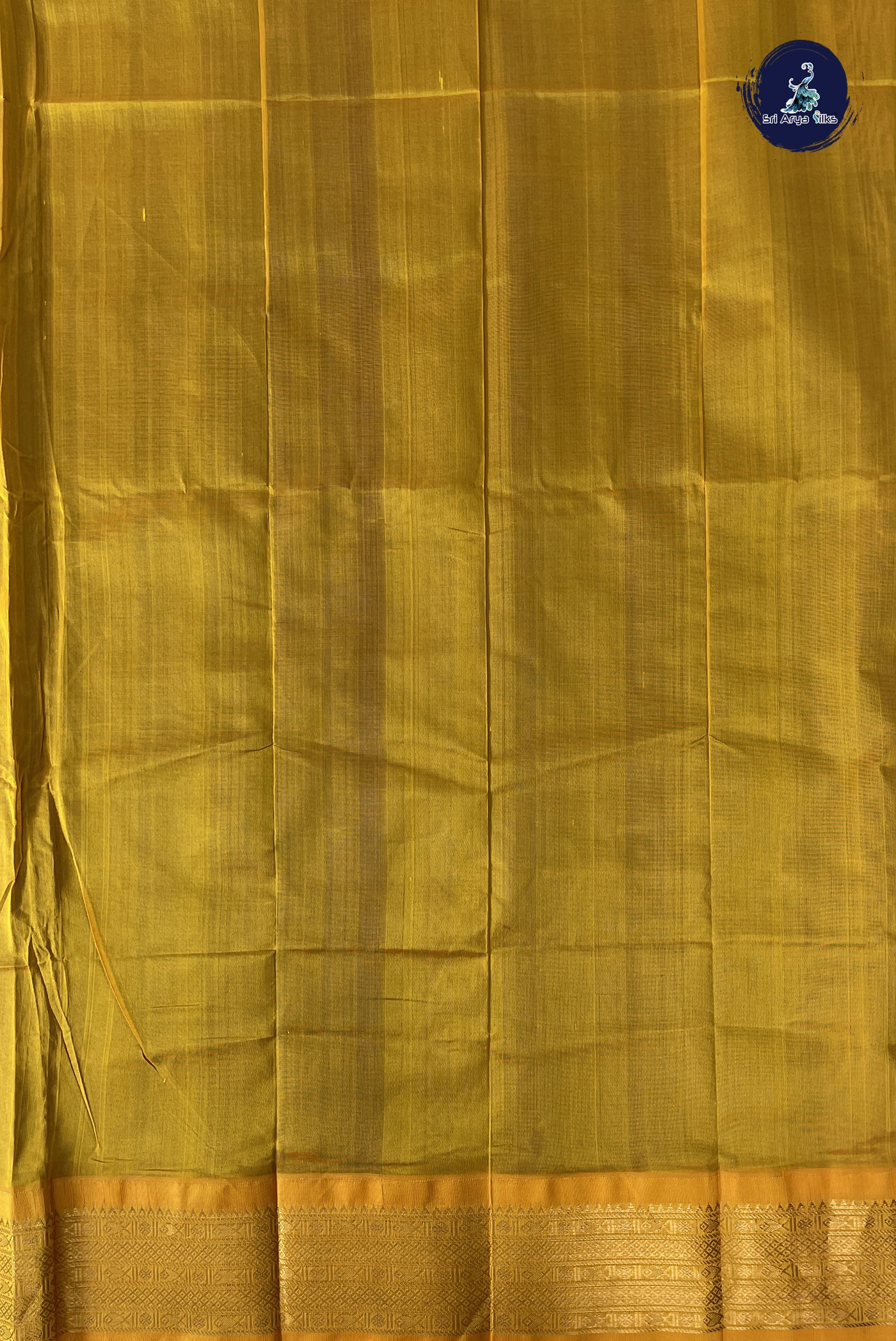 Ink Blue Korvai Silk Cotton Saree With Plain Pattern