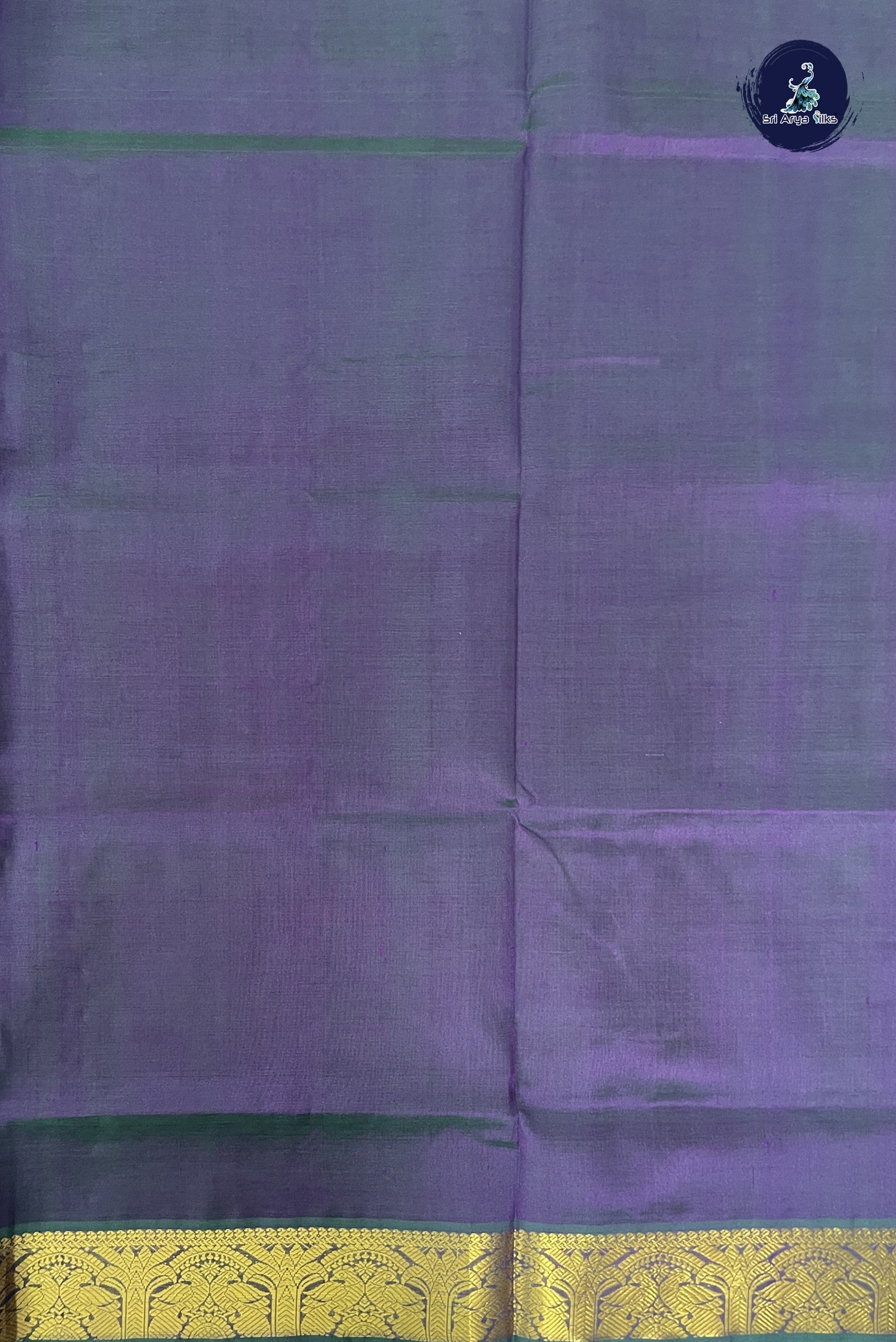 Dual Tone Green Simple Silk Cotton Saree With Zari Buttas Pattern