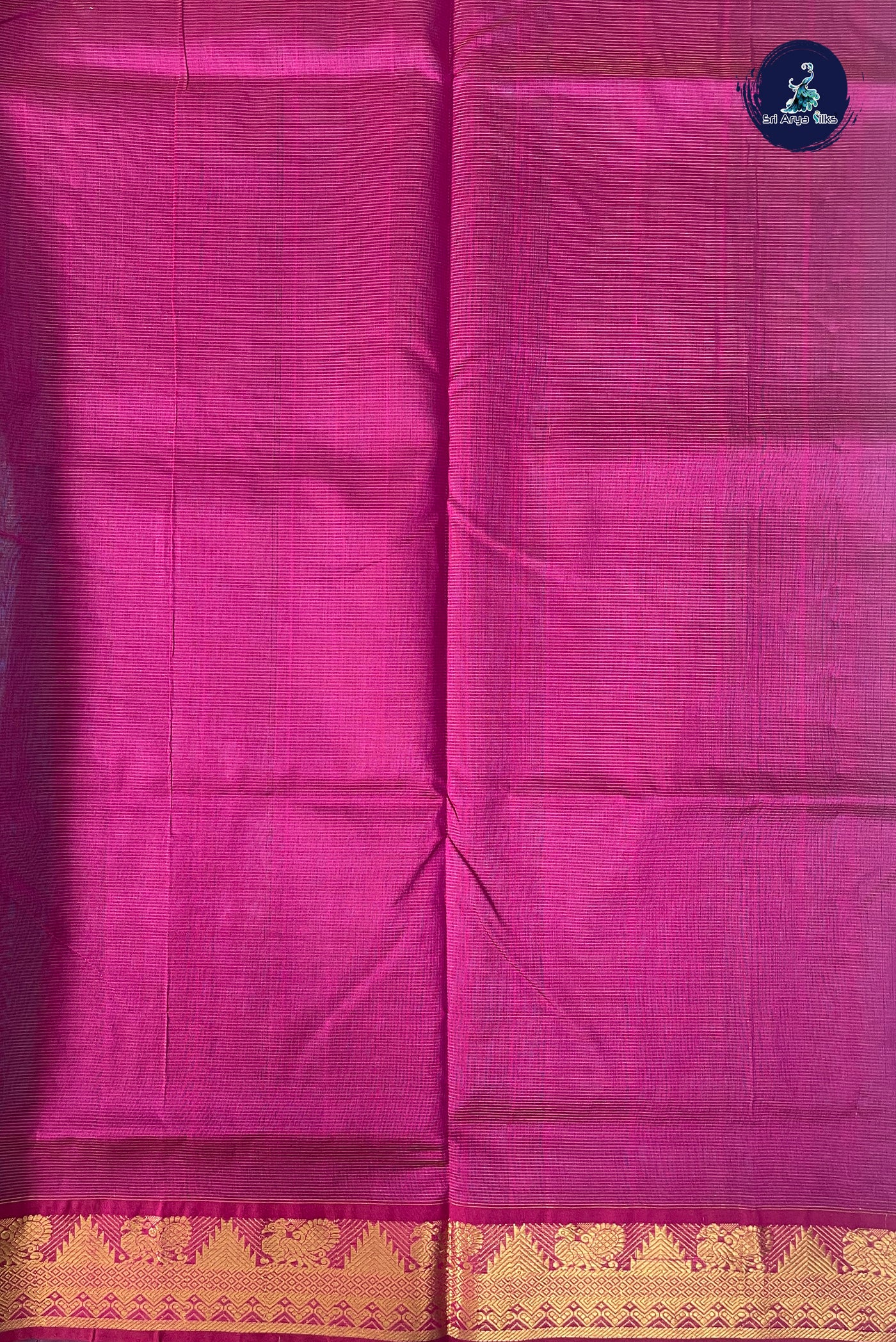 Peacock Blue Vaira Oosi Silk Cotton Saree With Vaira Oosi Pattern