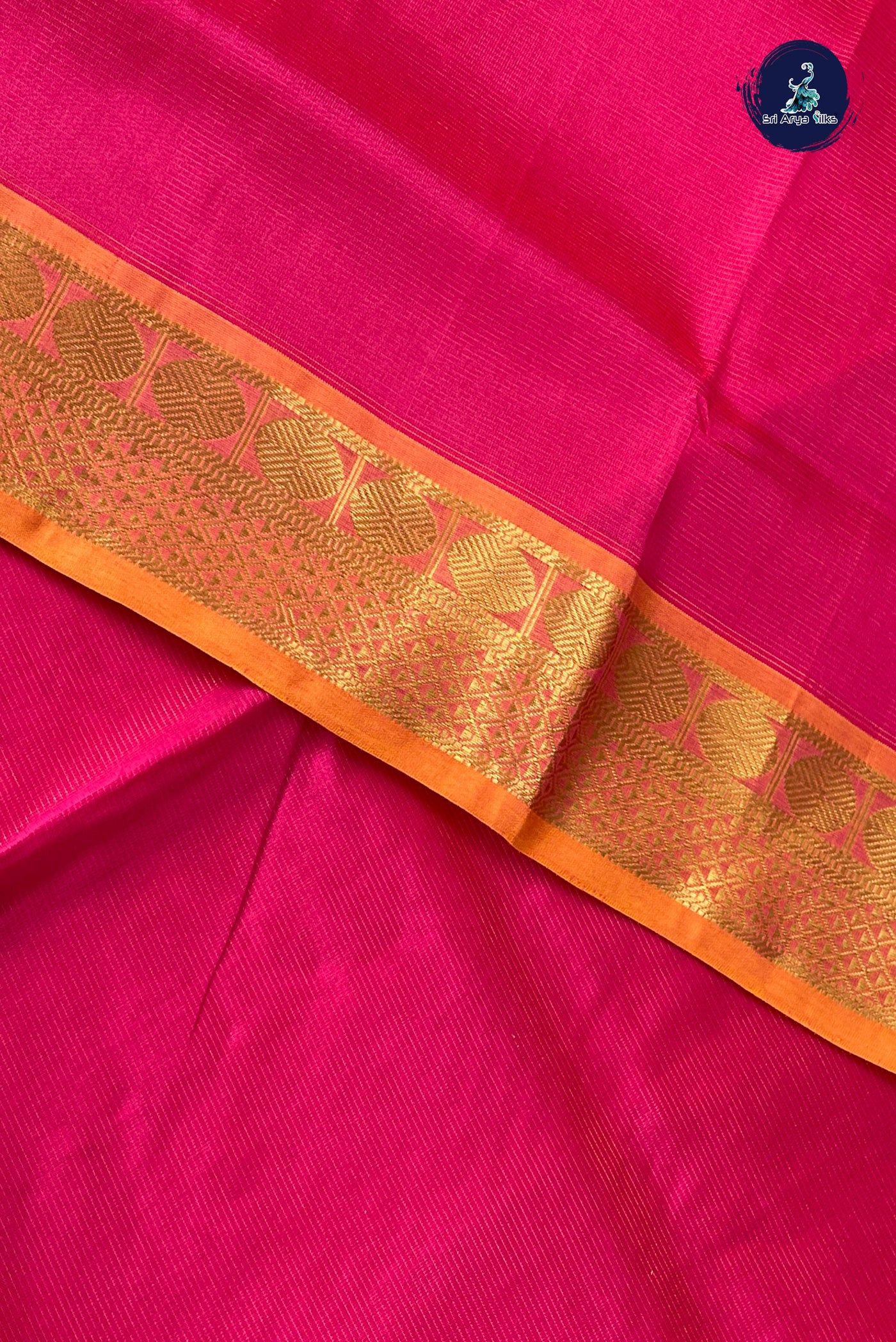 Pink Vaira Oosi Silk Cotton Saree With Vaira Oosi Pattern