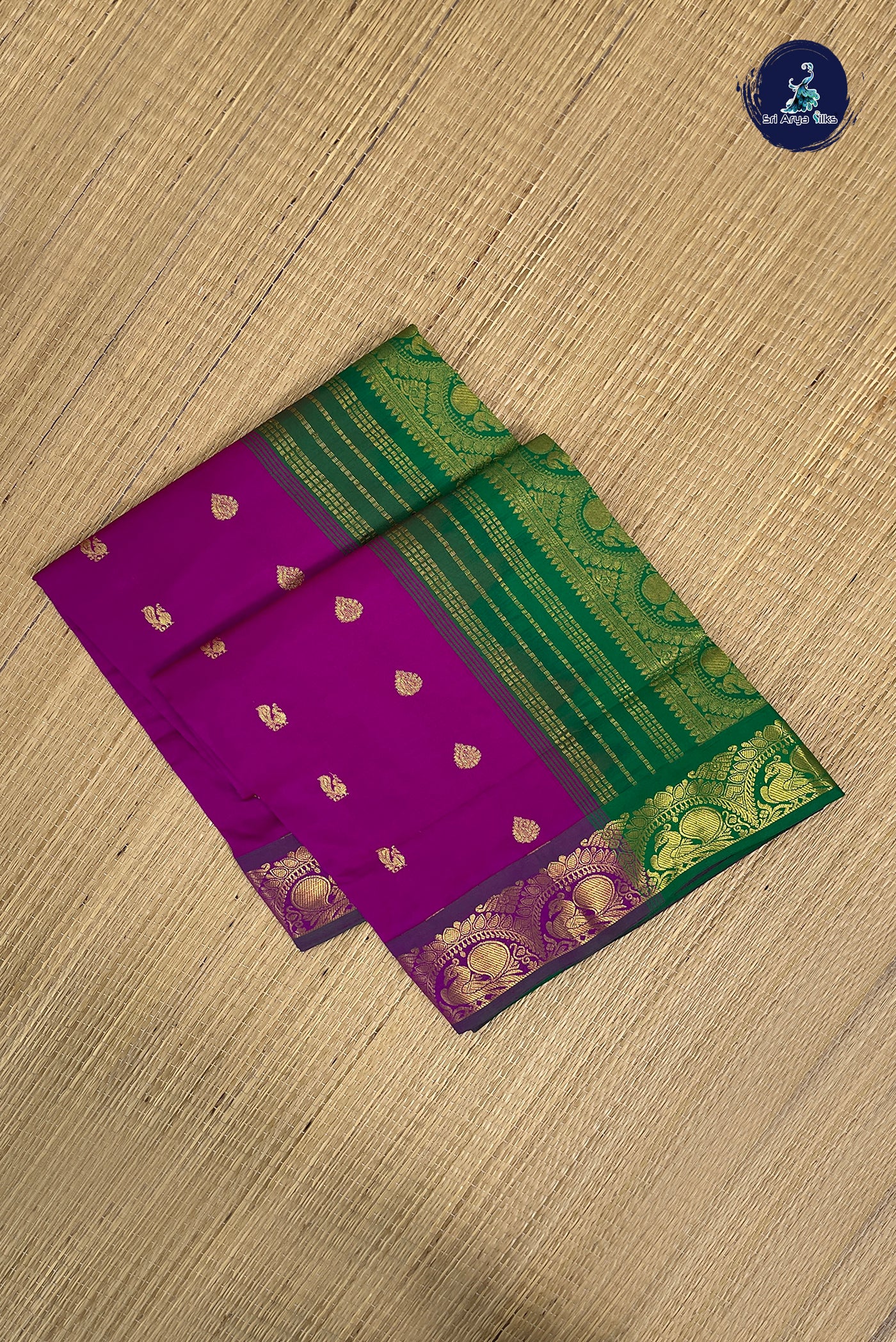 Vadamalli Half Pure Silk Cotton Saree With Zari Buttas Pattern