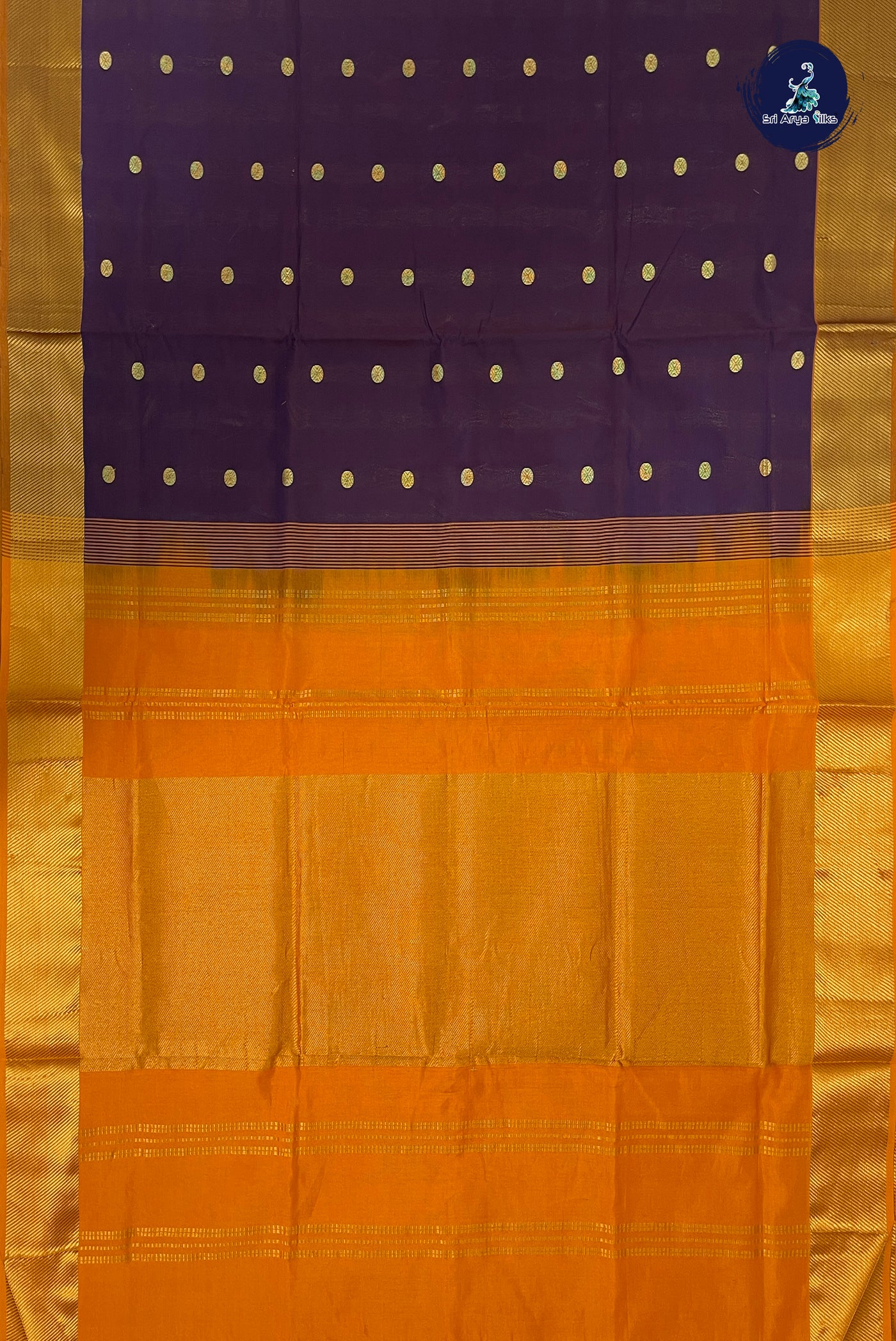 Coffee Brown Half Pure Silk Cotton Saree With Zari Buttas Pattern