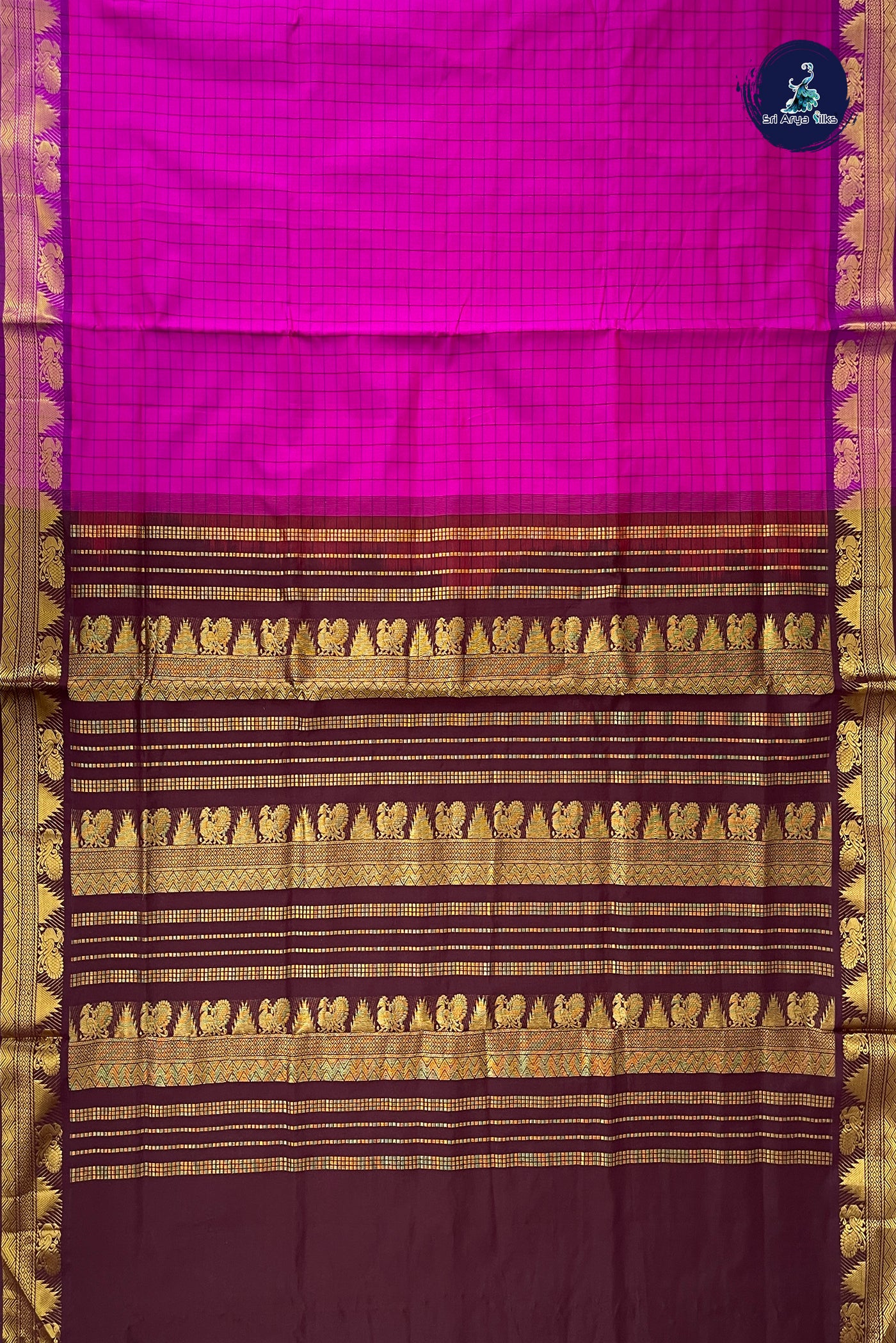 Vadamalli Half Pure Silk Cotton Saree With Checked Pattern